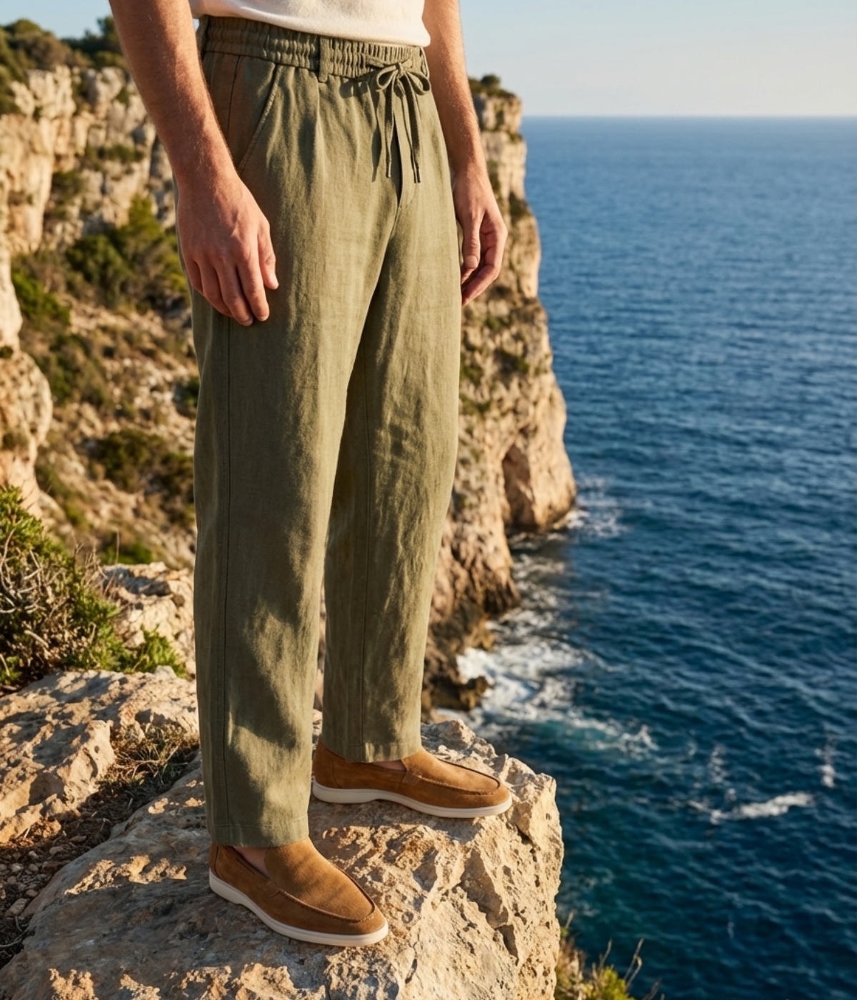 Olive Linen Trousers – Positano Life