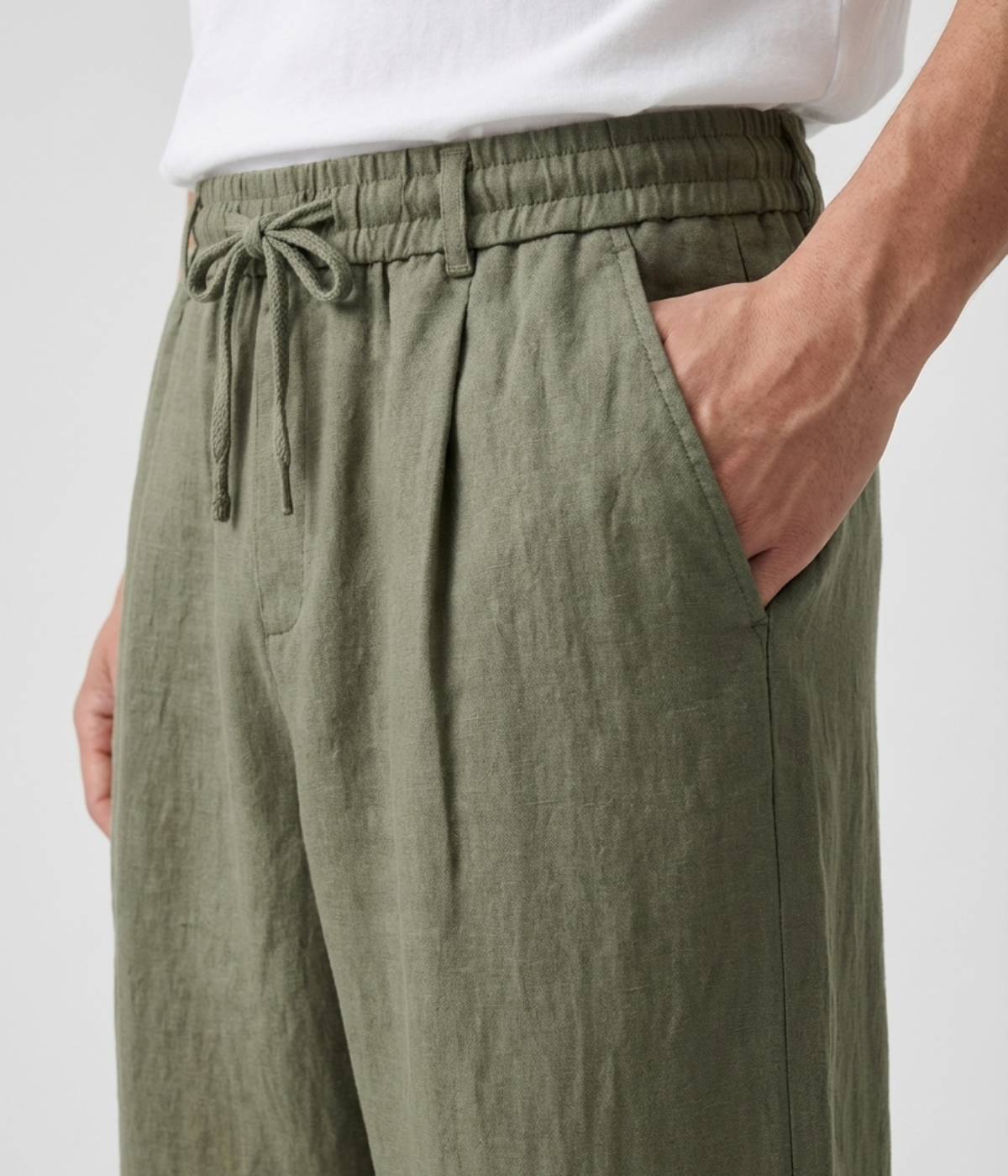Olive Linen Trousers – Positano Life