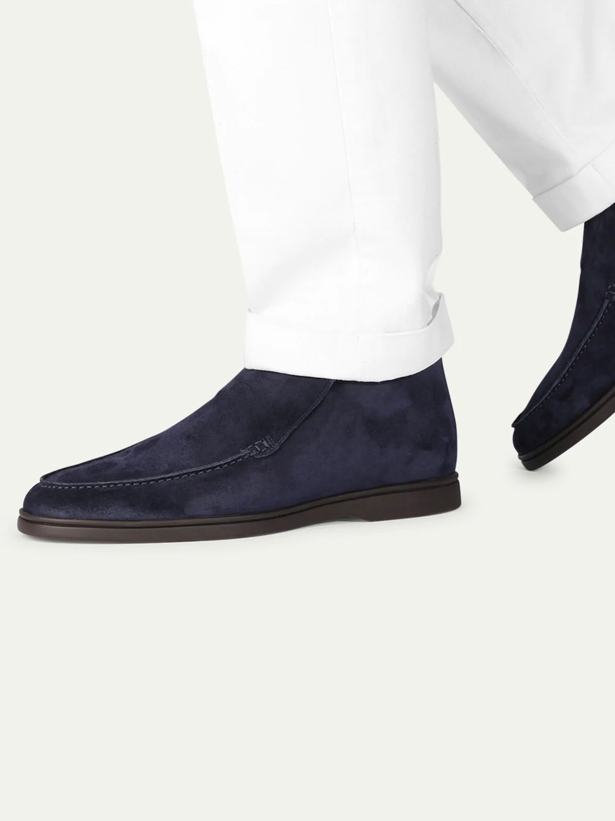 Navy City Loafer with Lamb Shearling Footbed – Positano Life