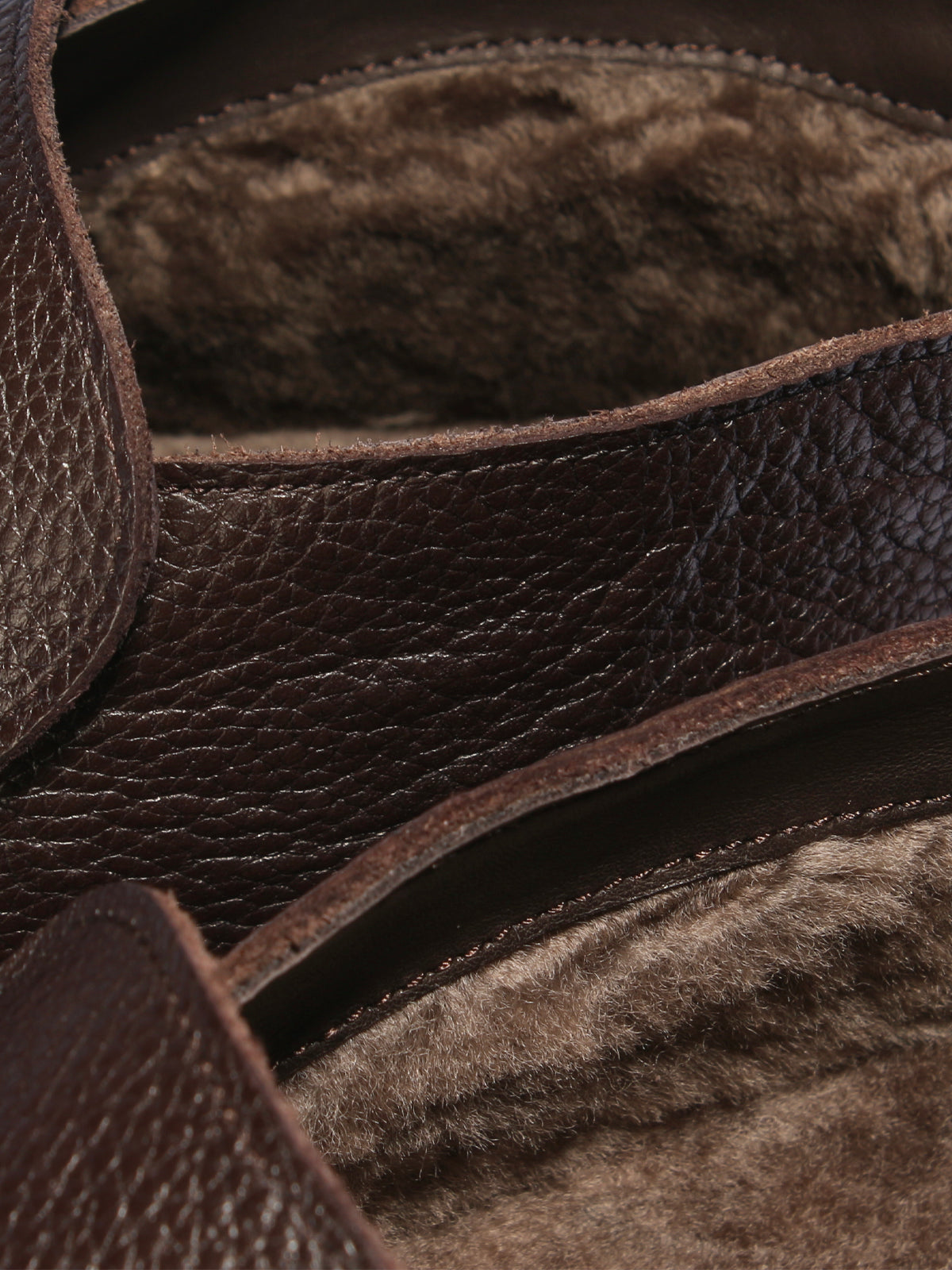 Shearling-Lined Brown Grain City Loafer – Positano Life