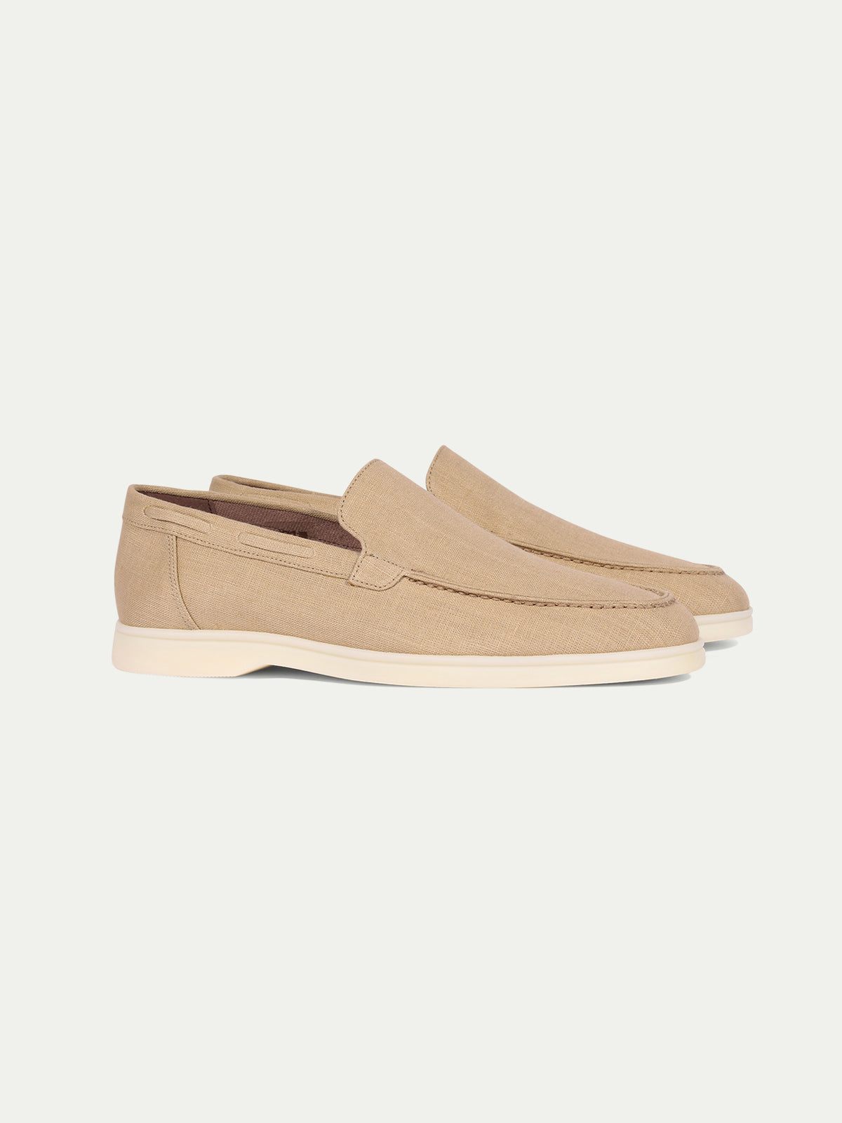 Beige Linen Yacht Loafers – Positano Life