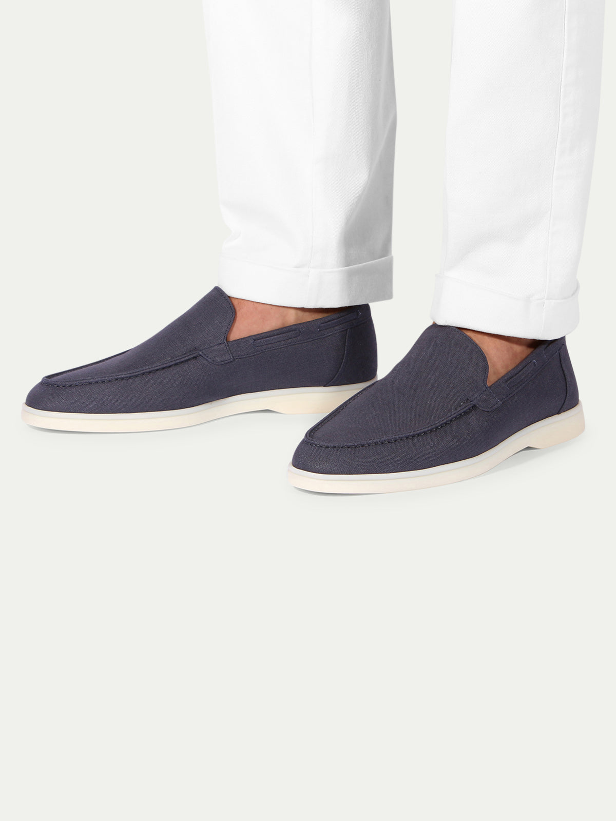 Navy Linen Yacht Loafers – Positano Life