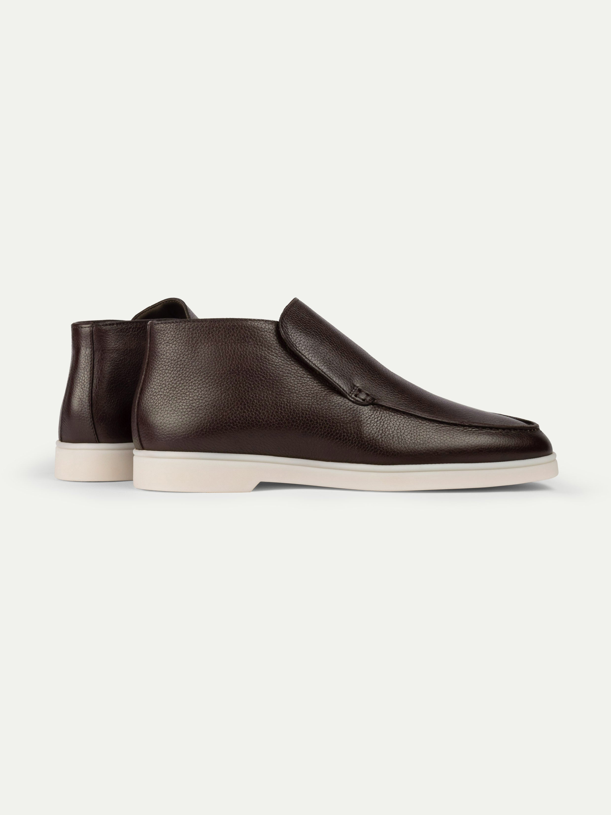 Shearling-Lined Brown Grain City Loafer – Positano Life