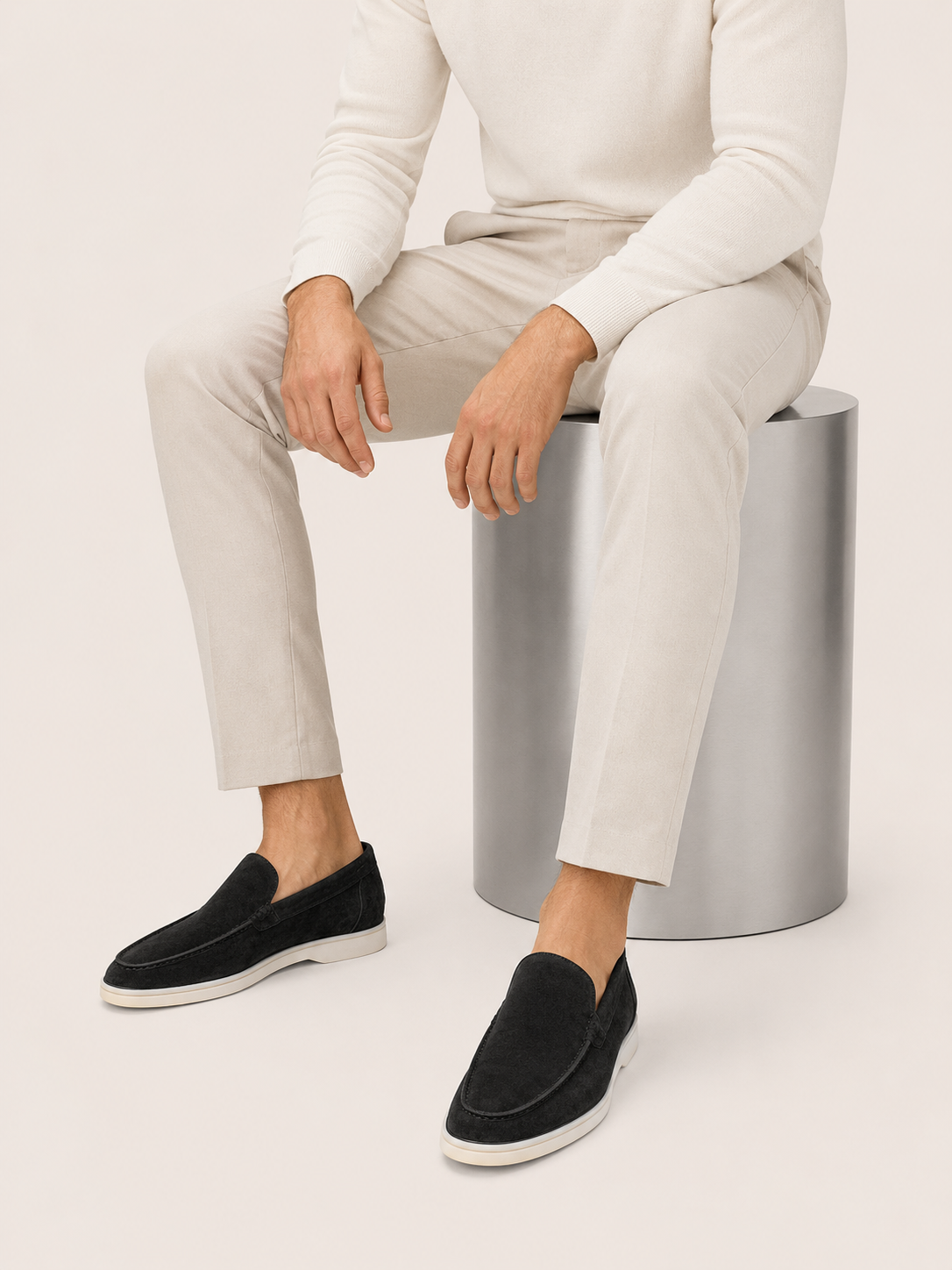 Moreno Suede Loafer Black – Positano Life