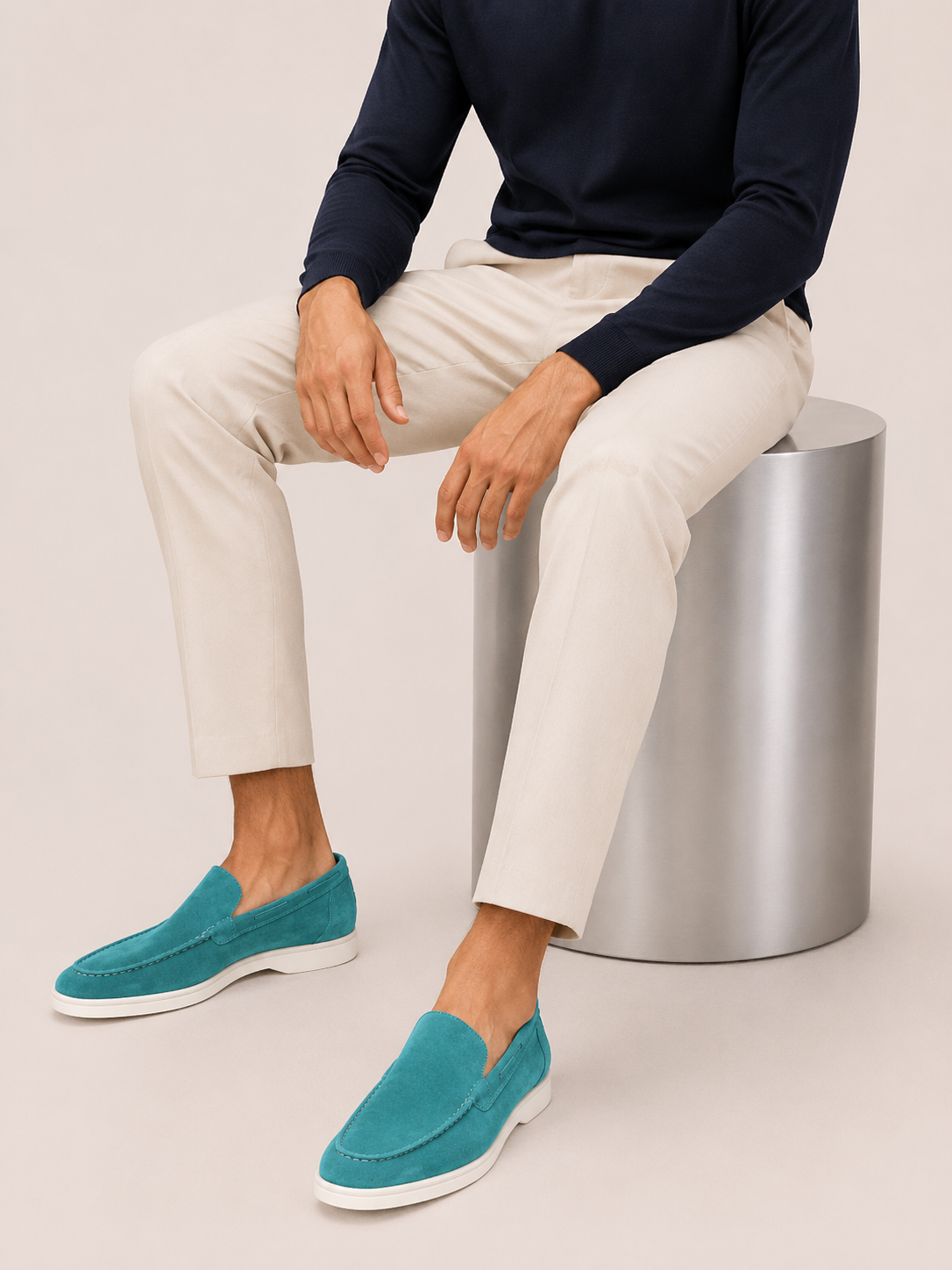 Moreno Suede Loafer Turquoise – Positano Life