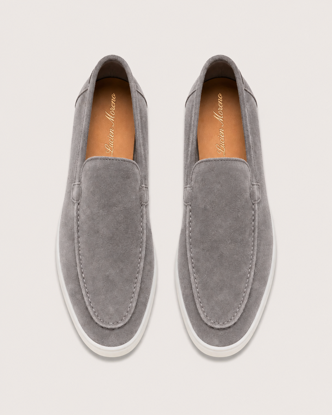 Moreno Suede Loafer Light Grey – Positano Life