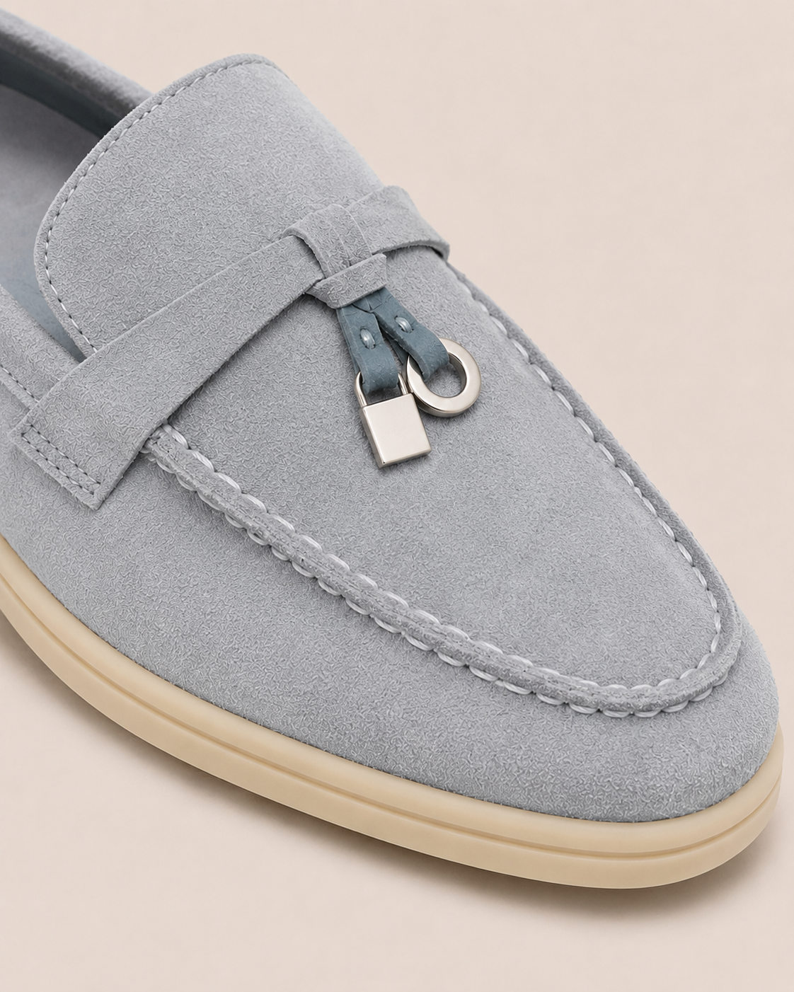 Lady Gray Blue Buckle Loafer – Positano Life