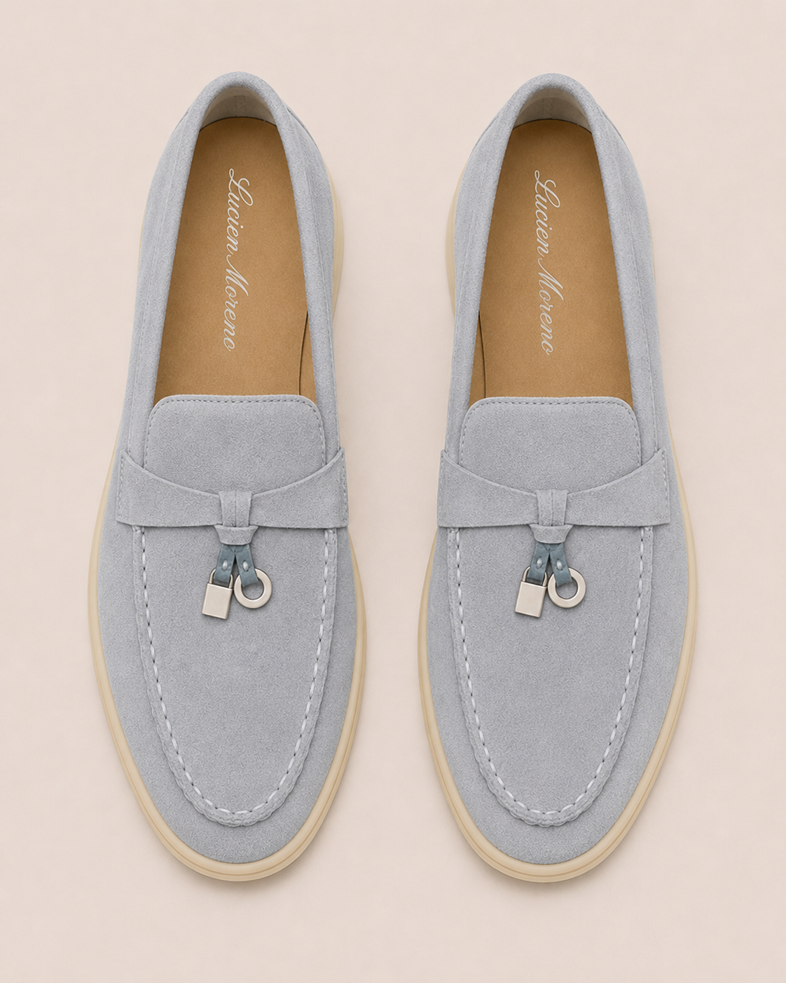 Lady Gray Blue Buckle Loafer – Positano Life