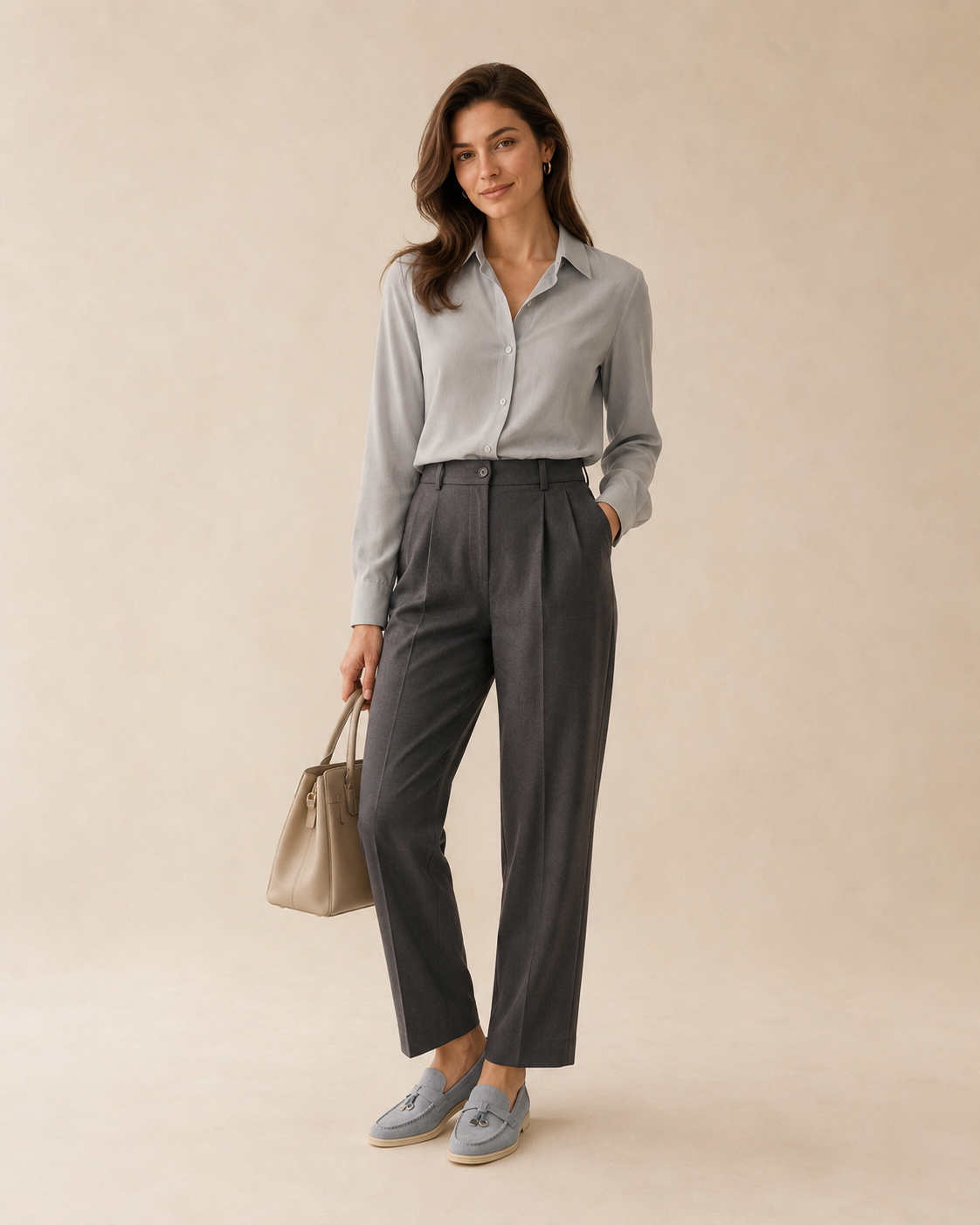 Lady Gray Blue Buckle Loafer – Positano Life