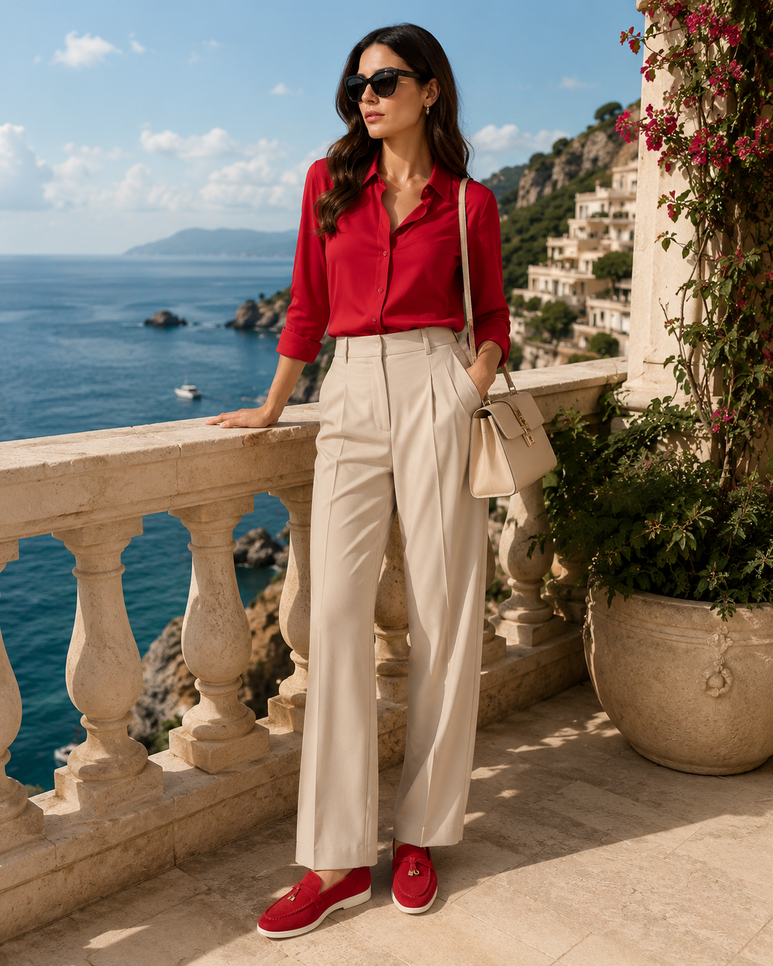 Lady Wine Red Buckle Loafer – Positano Life