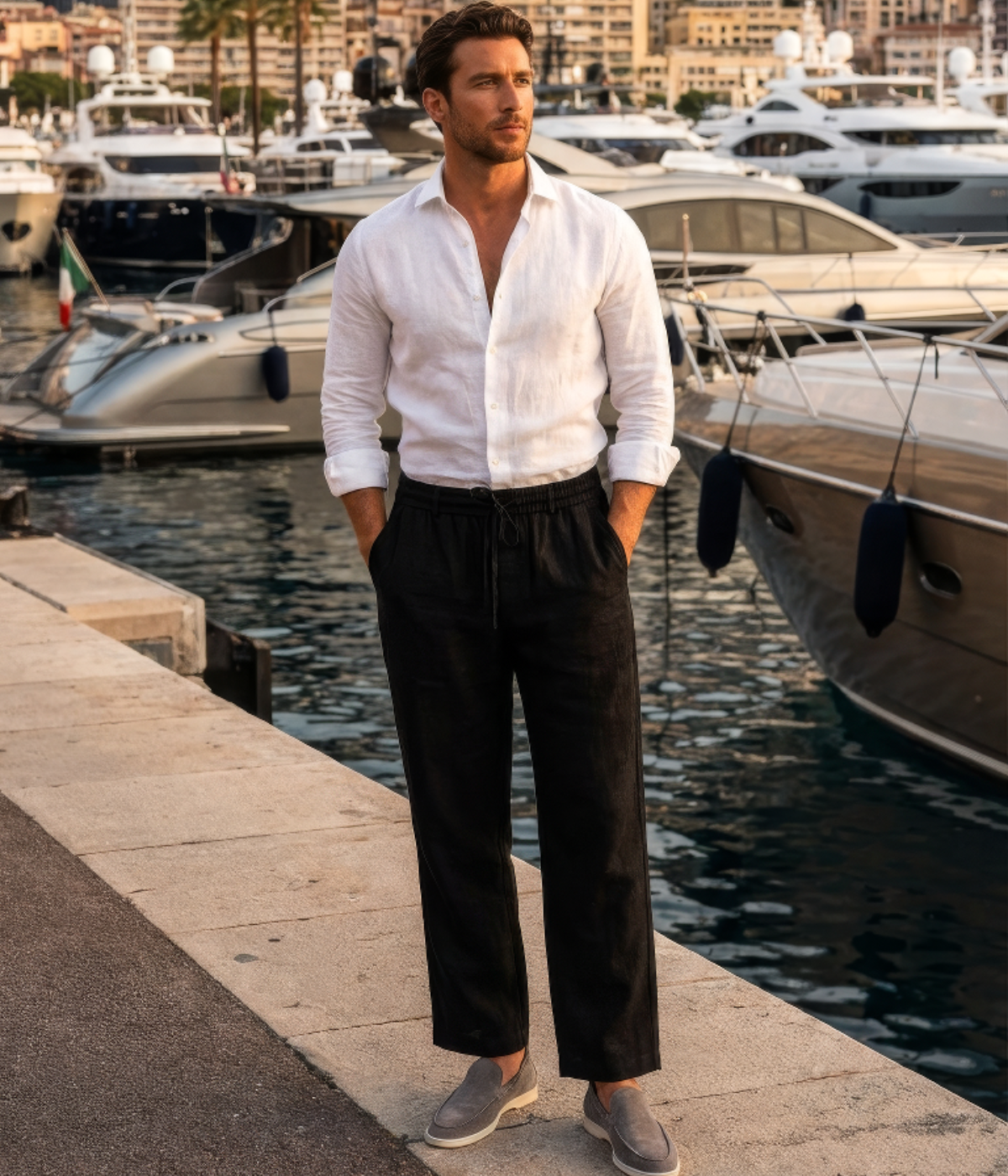Black Linen Trousers – Positano Life