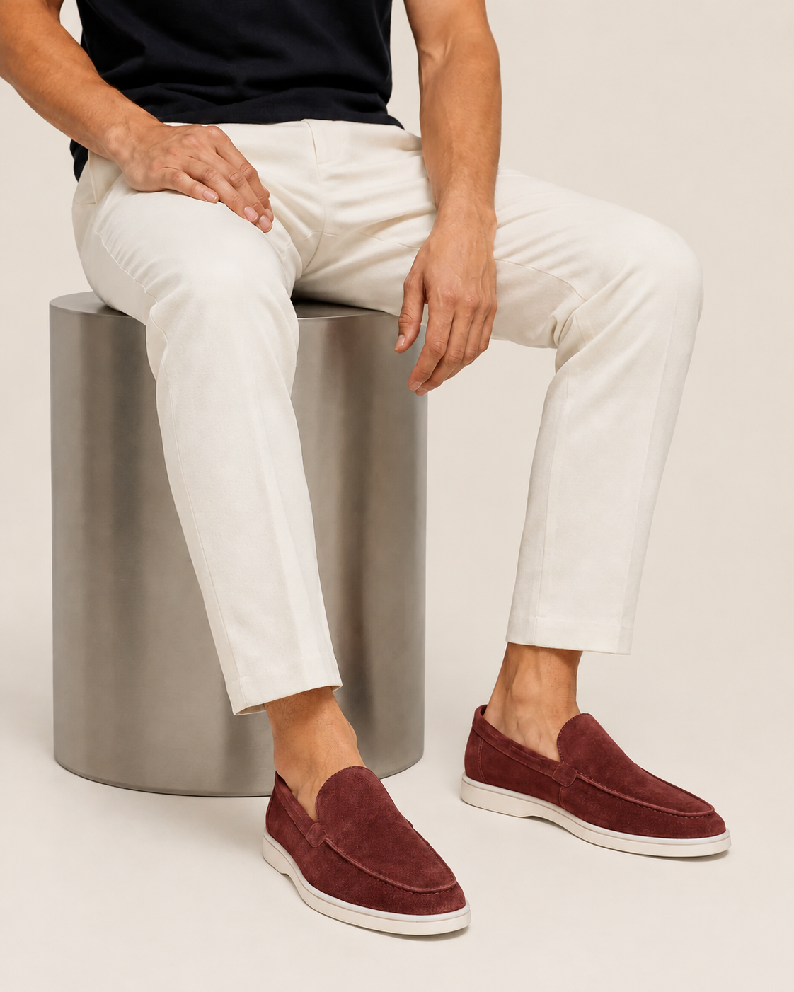 Moreno Suede Loafer Burgundy – Positano Life