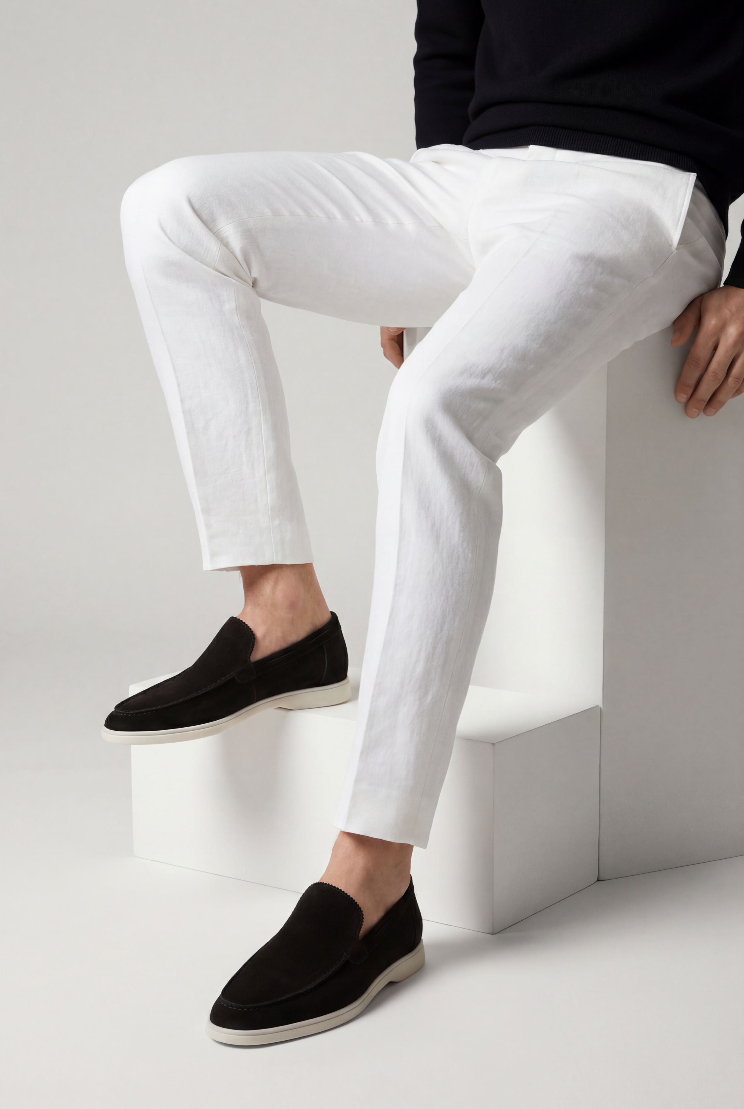 Moreno Classic Suede Loafer Black – Positano Life