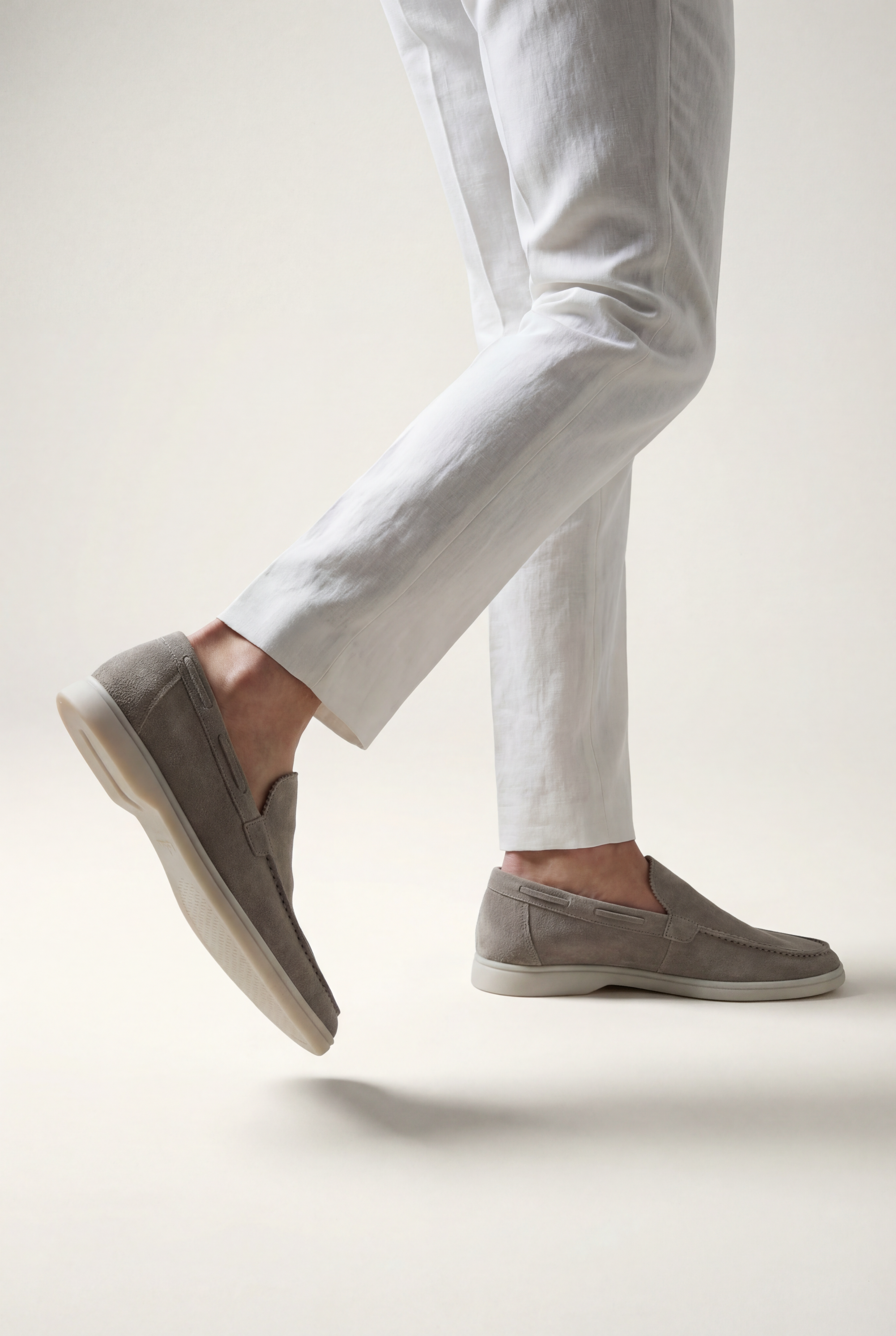 Moreno Classic Suede Loafer Light Gray – Positano Life