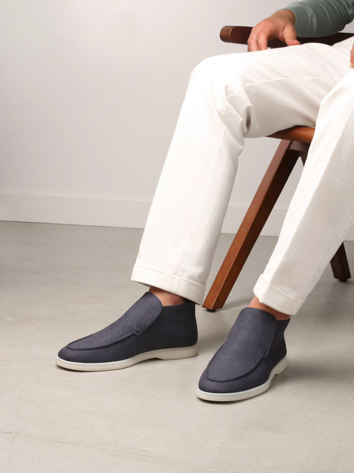 Navy Linen City Loafer – Positano Life