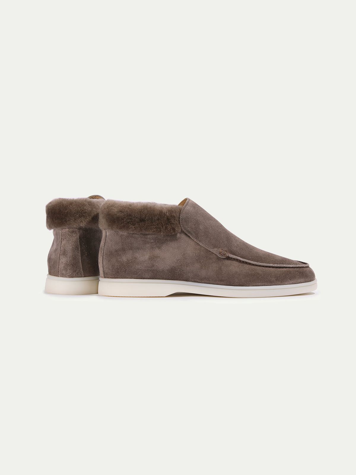 Ash Grey City Loafer with Shearling – Positano Life