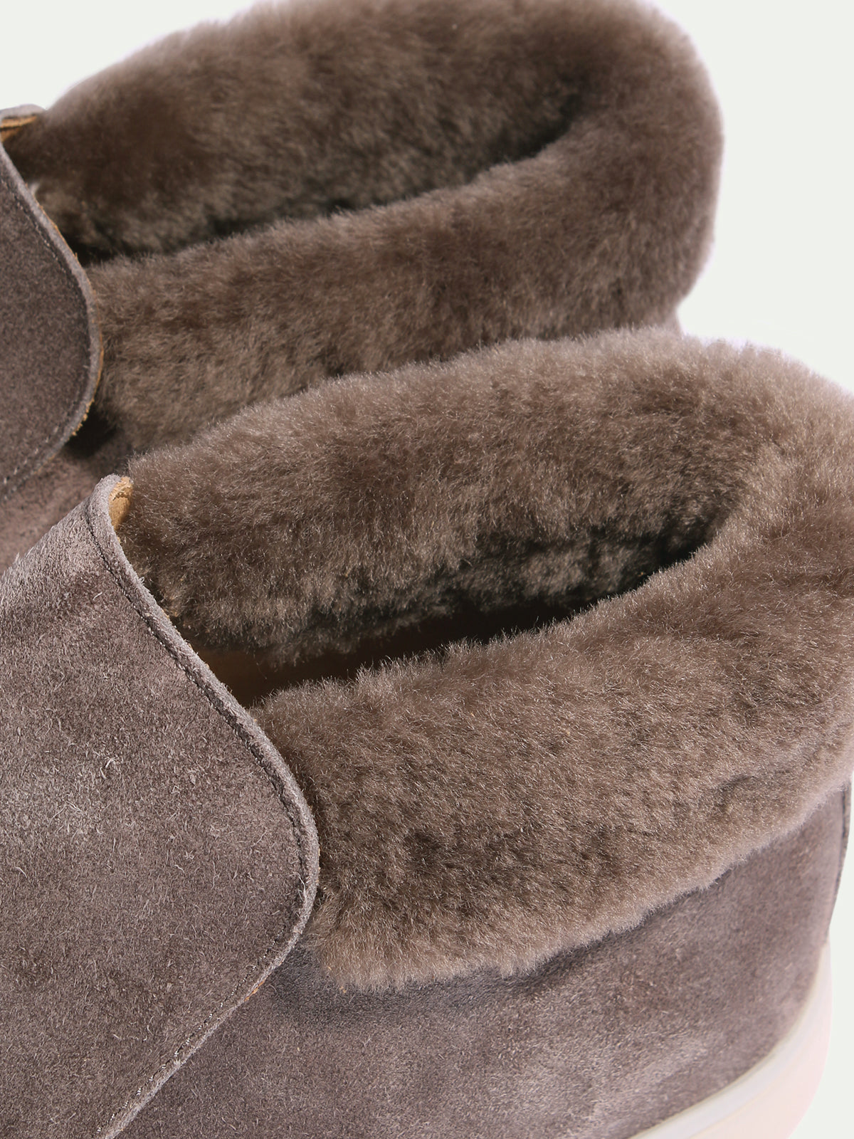 Ash Grey City Loafer with Shearling – Positano Life