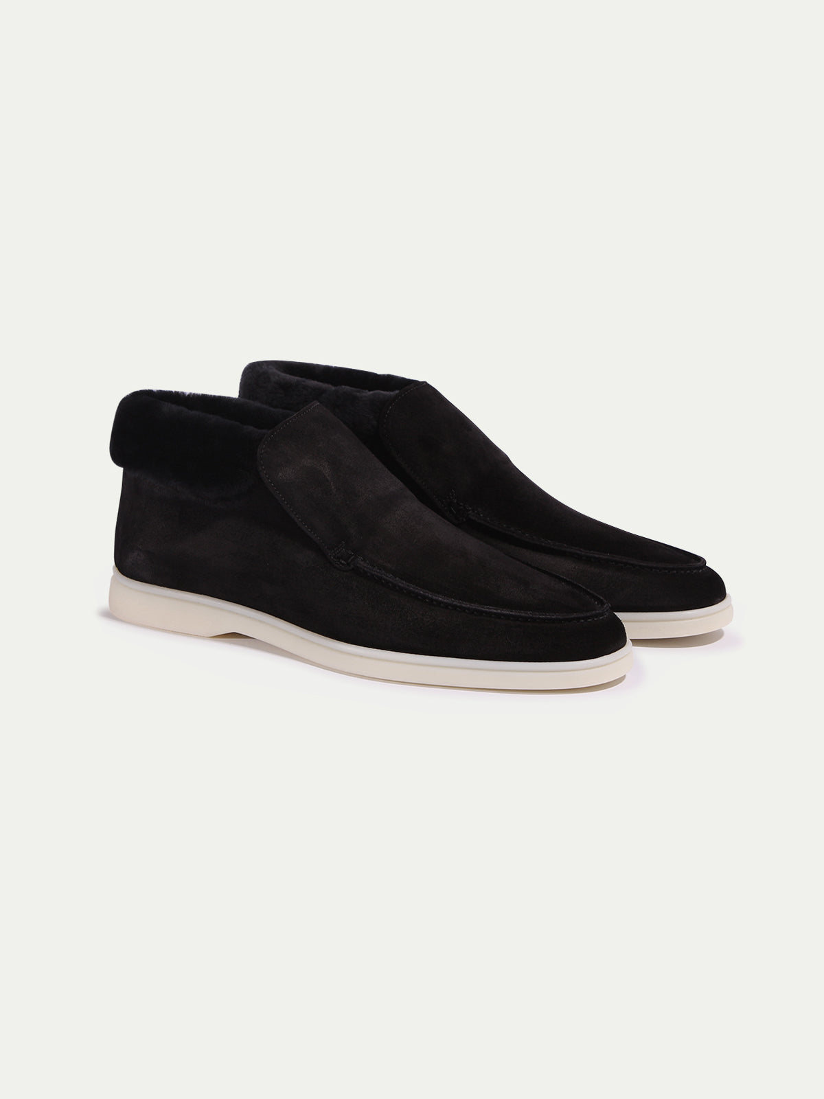 Black City Loafer with Shearling – Positano Life