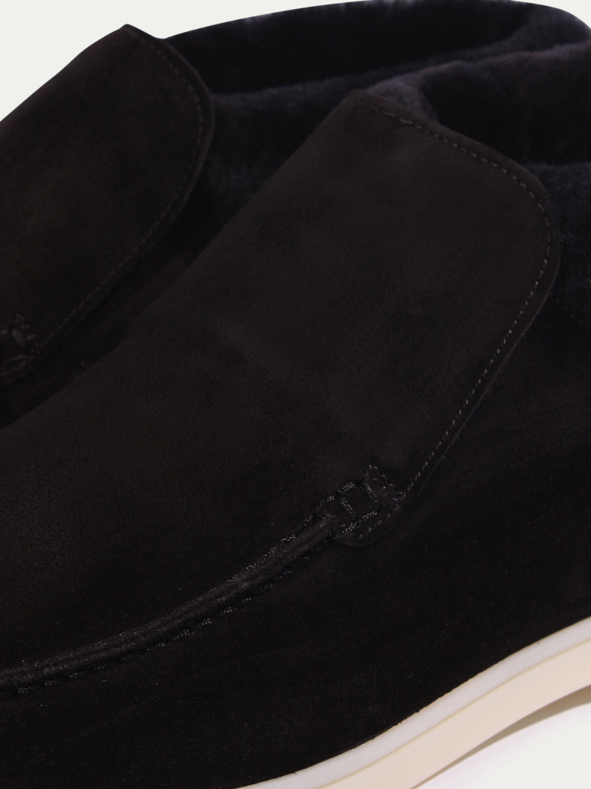 Black City Loafer with Shearling – Positano Life