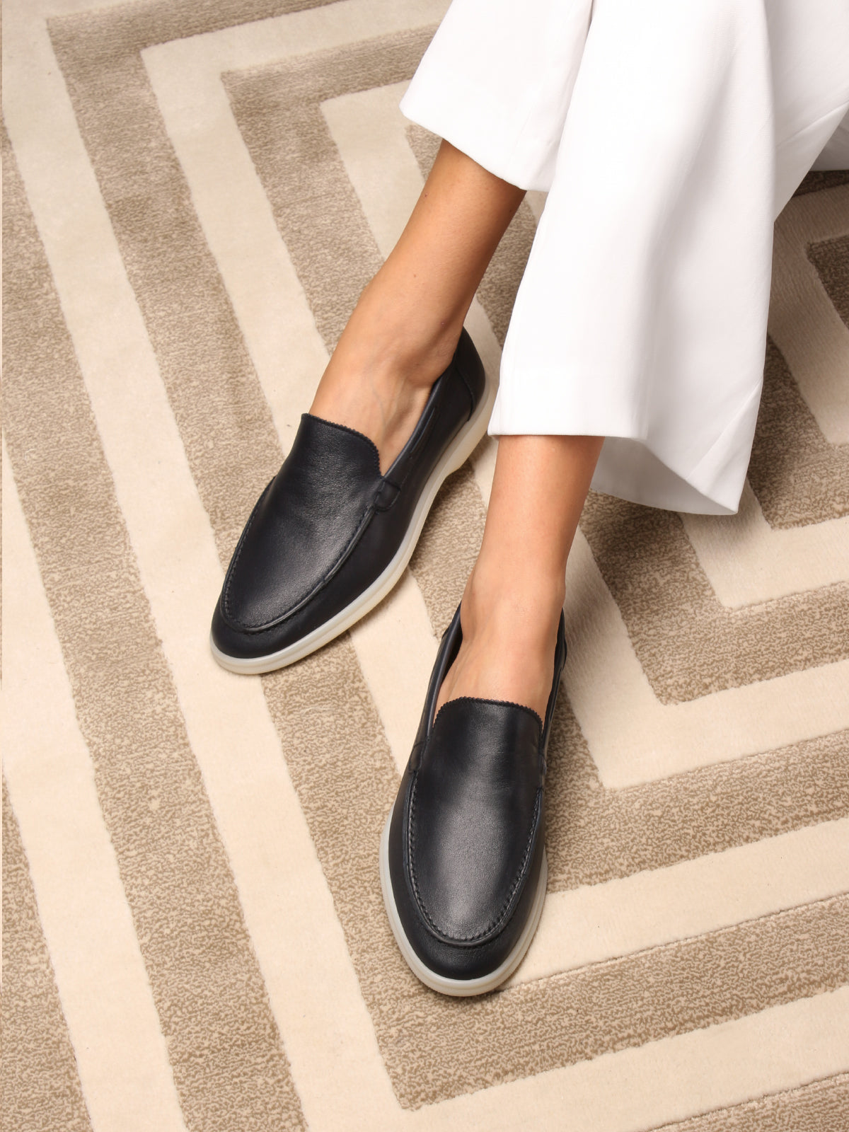 Lady Navy Nappa Yacht Loafers – Positano Life