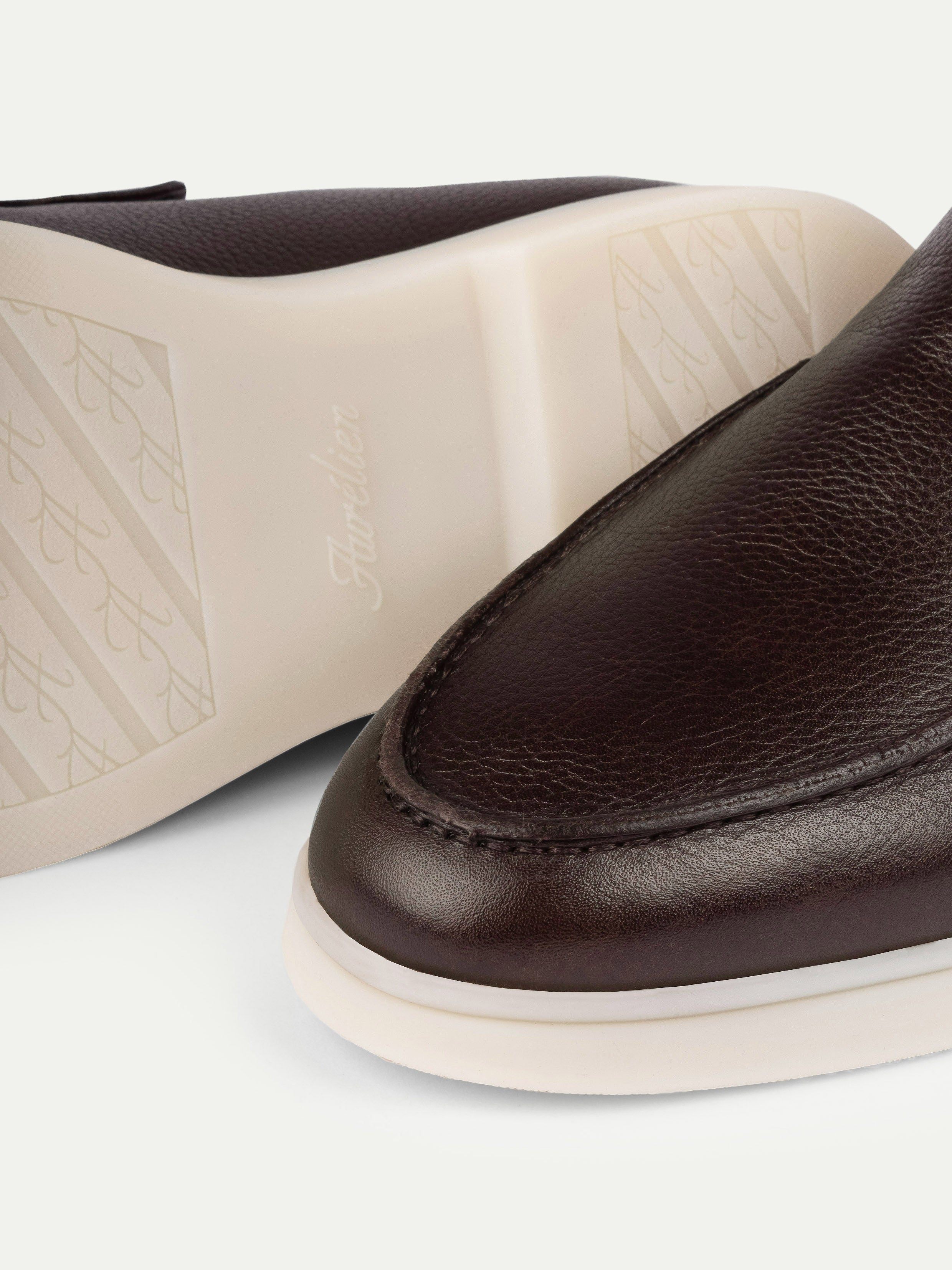 Shearling-Lined Brown Grain City Loafer – Positano Life