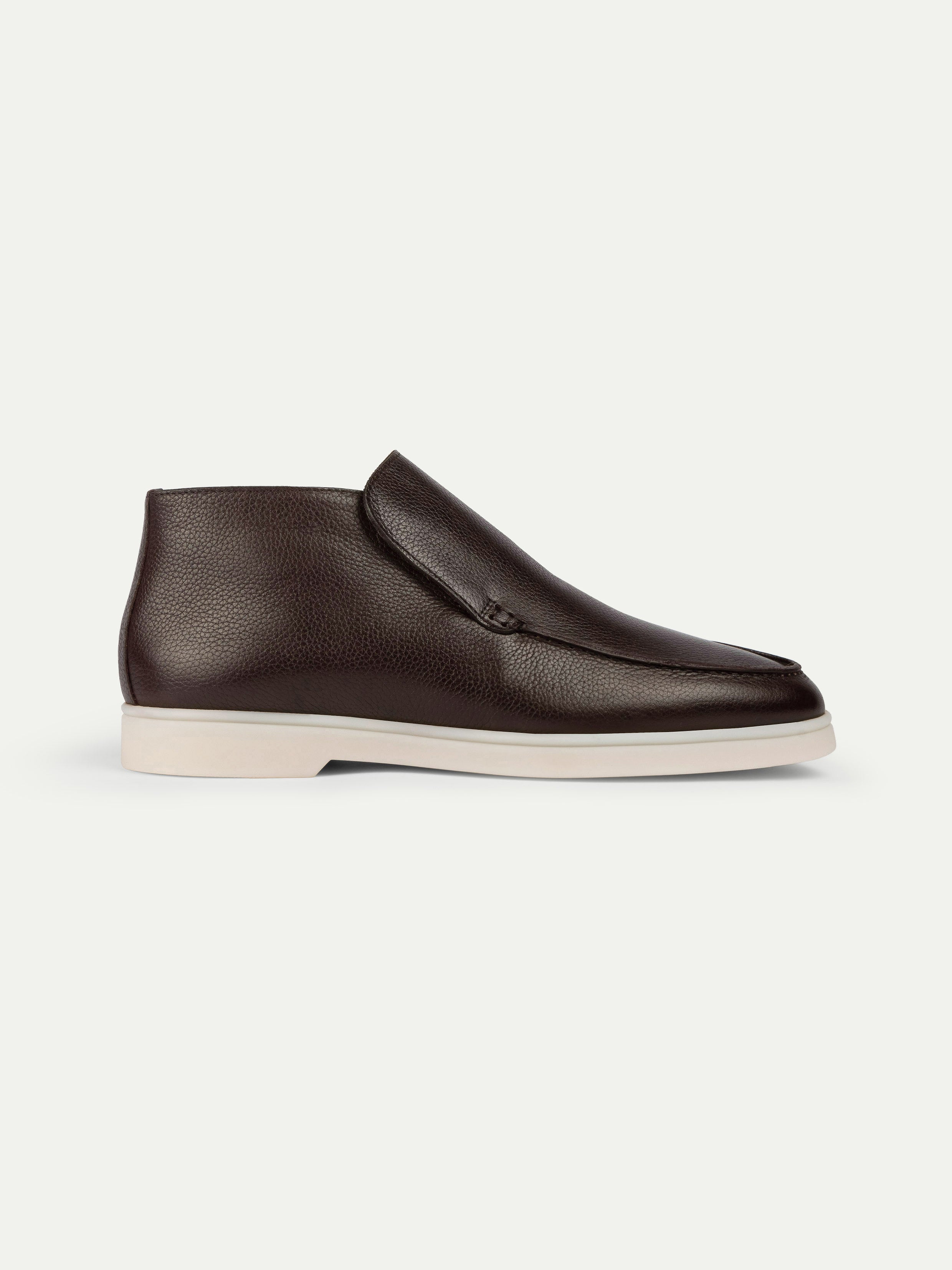Shearling-Lined Brown Grain City Loafer – Positano Life
