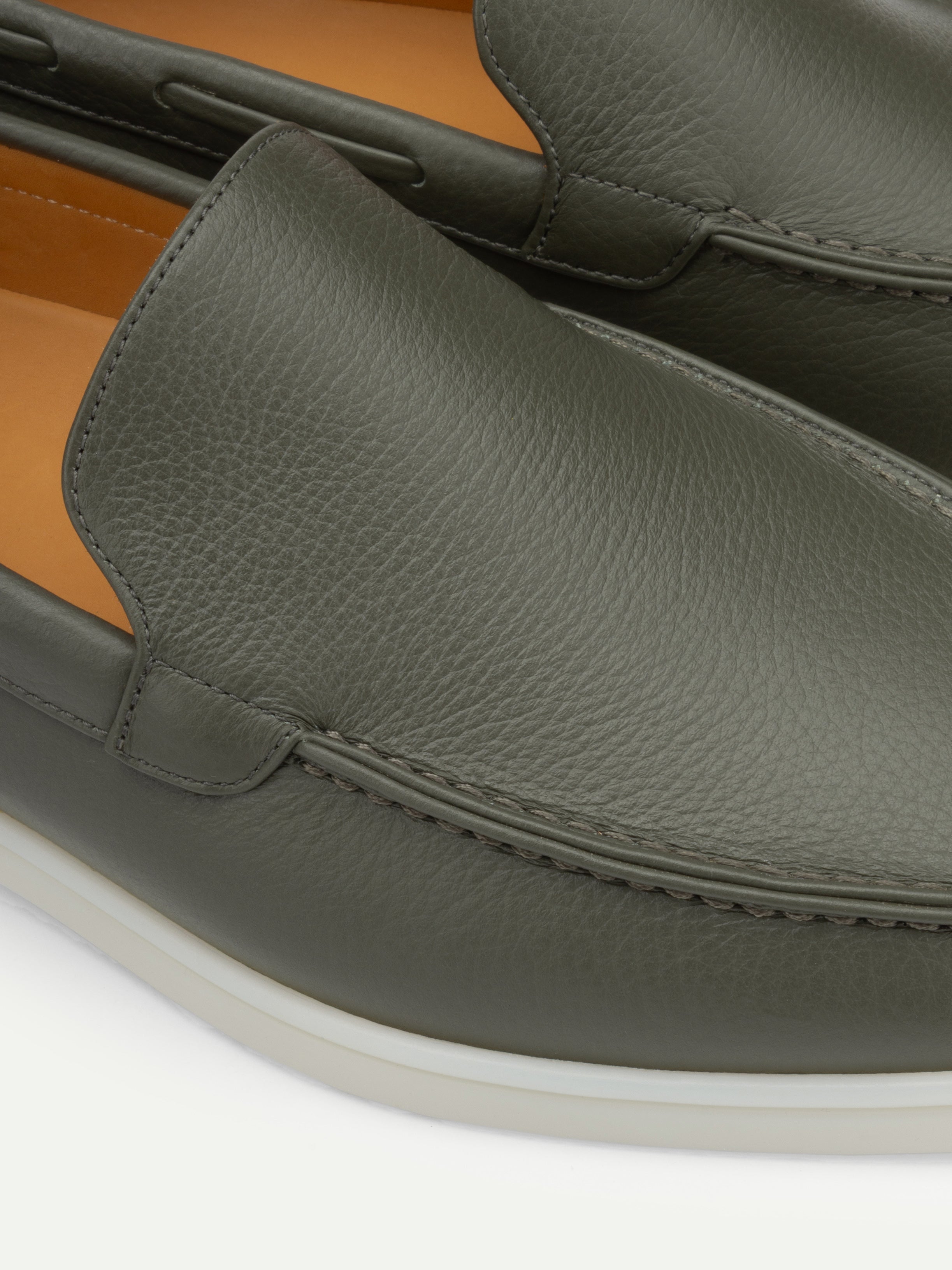 Classic Green Grain Yacht Loafers – Positano Life
