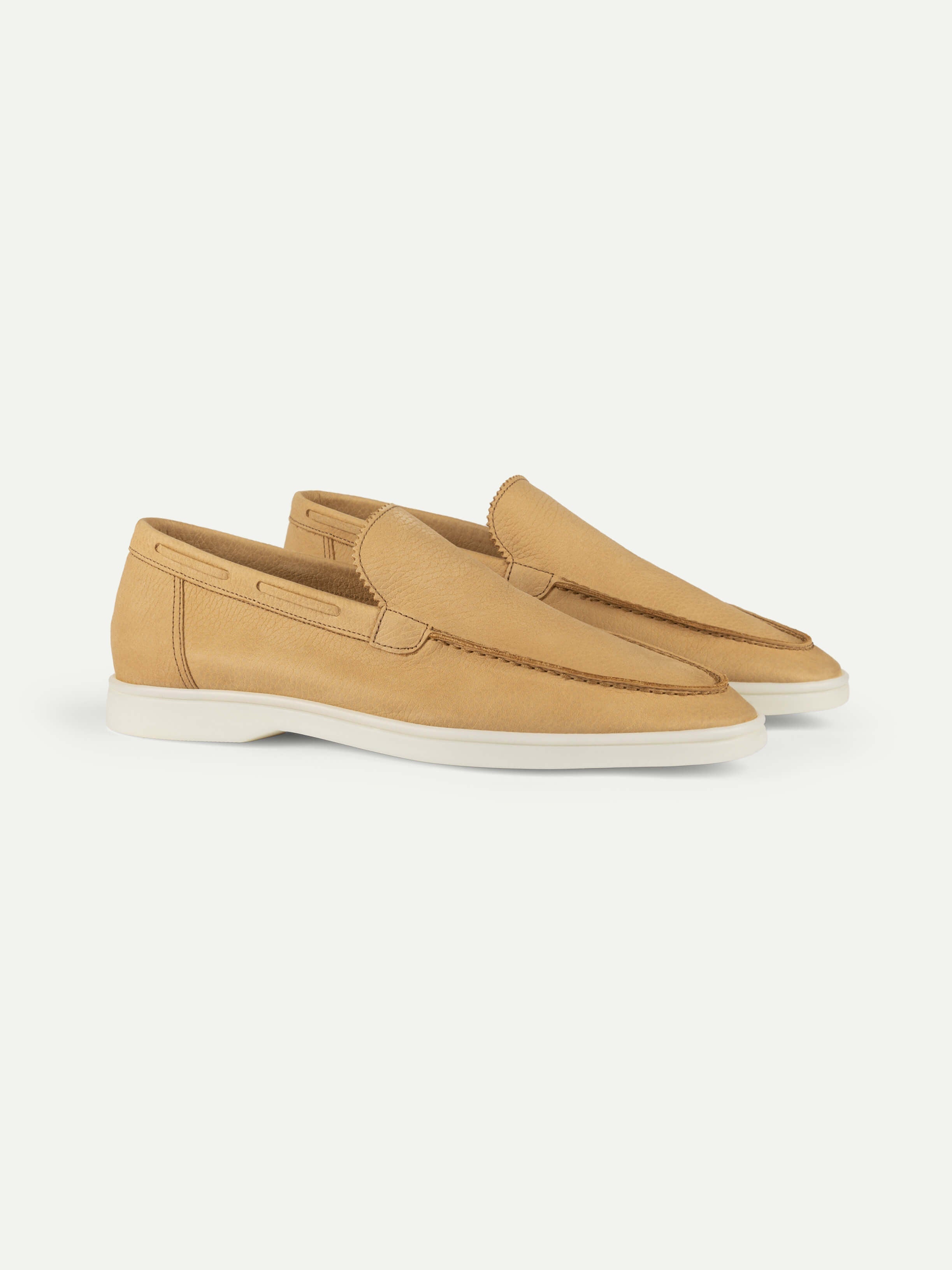 Beige Nubuck Yacht Loafers – Positano Life