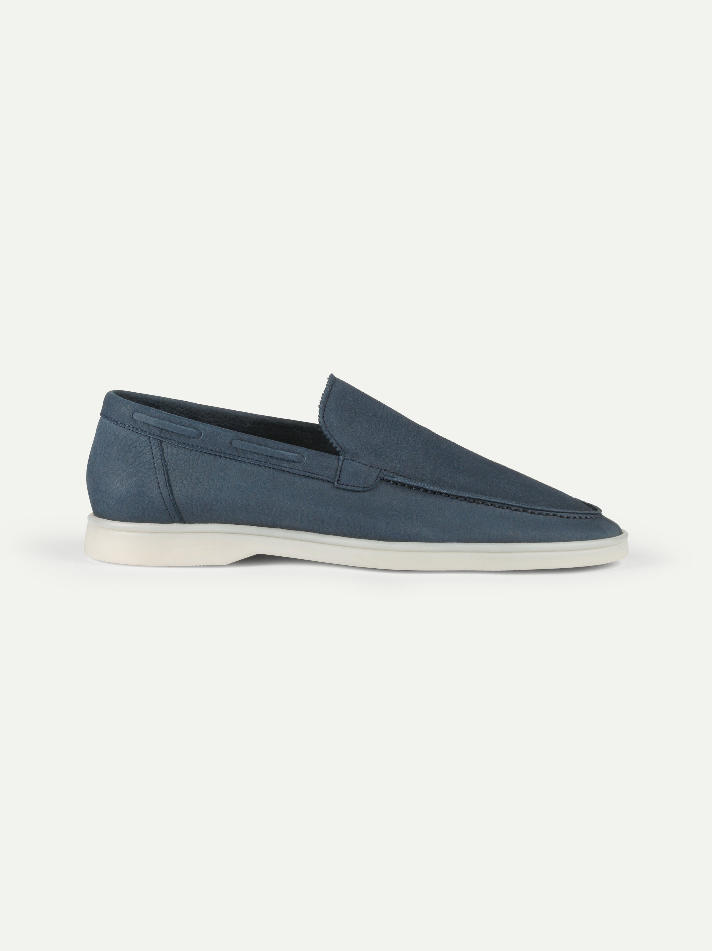 Steel Blue Nubuck Yacht Loafers – Positano Life