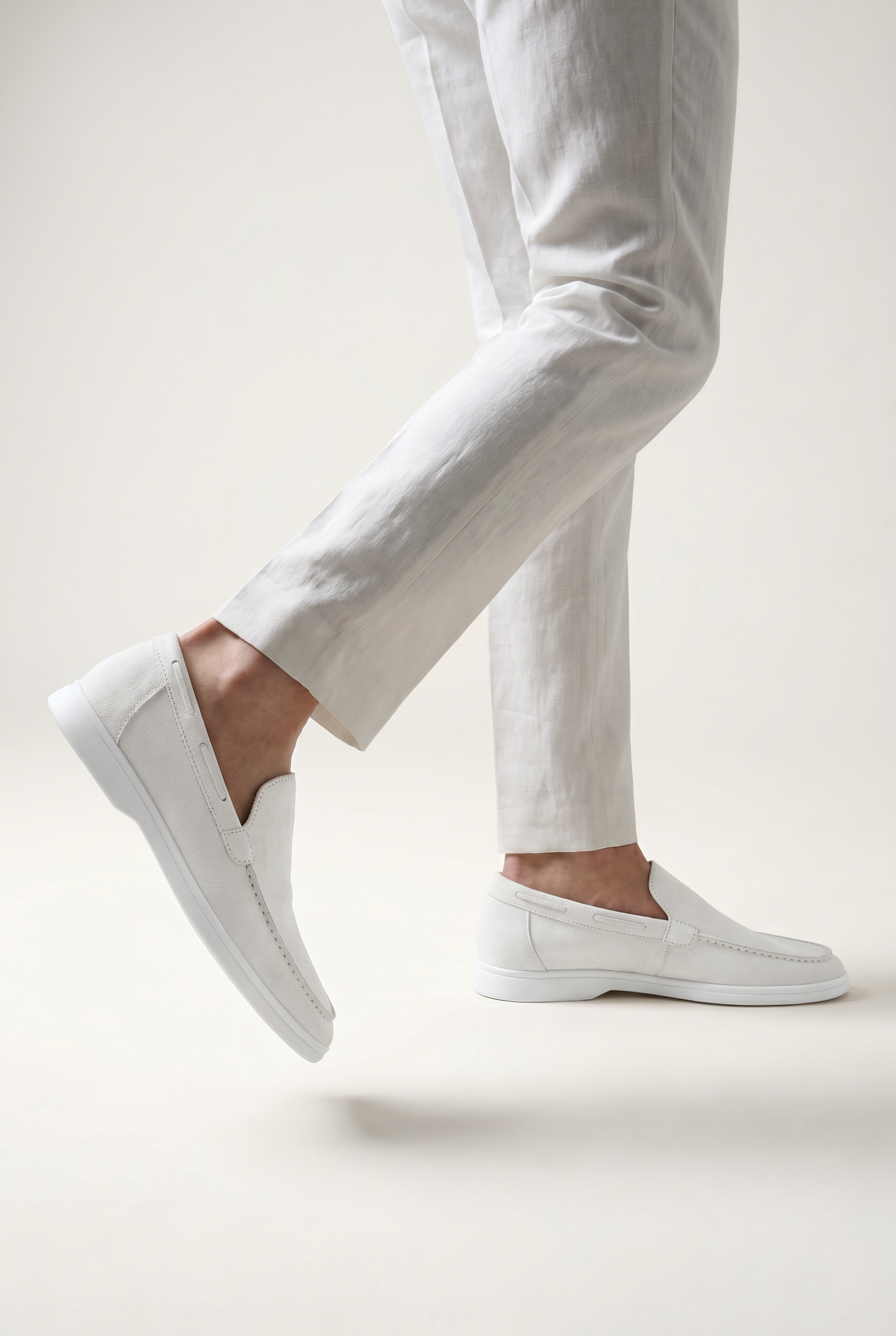 Moreno Classic Suede Loafer White – Positano Life