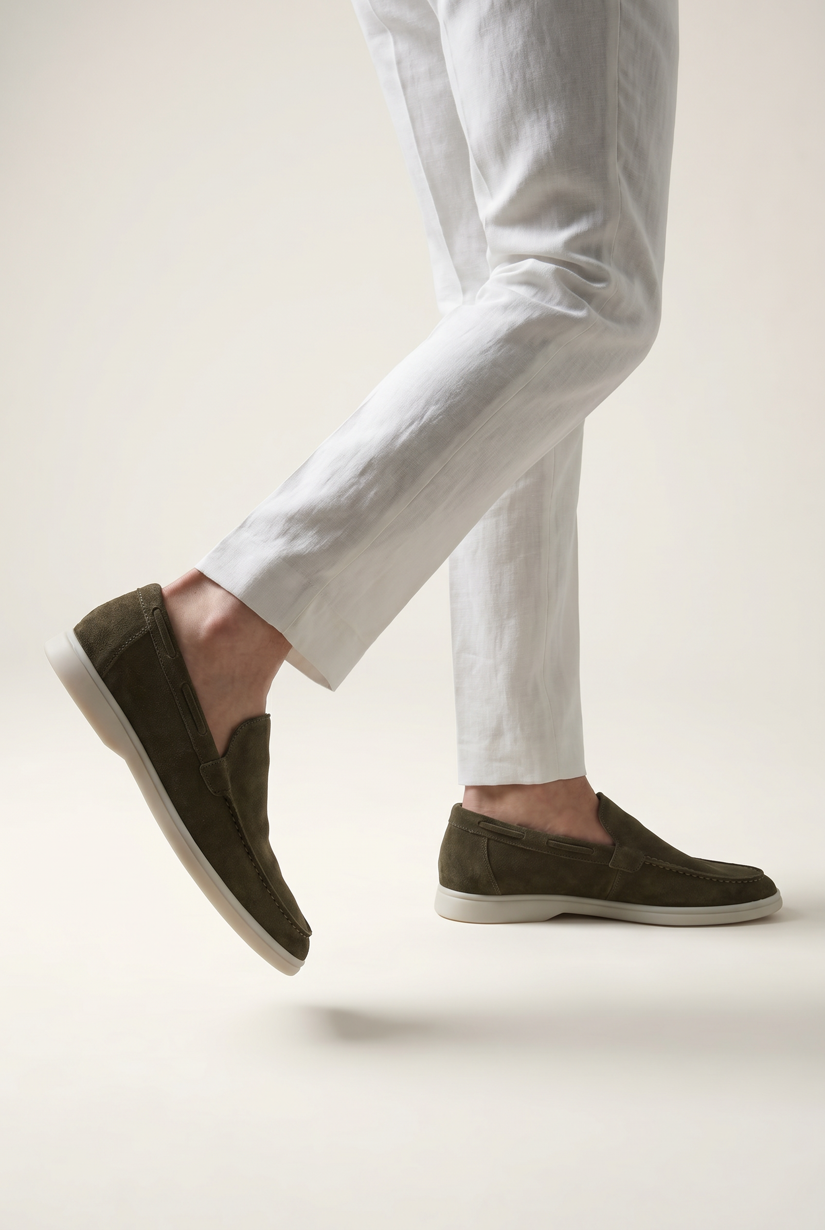 Moreno Classic Suede Loafer Olive – Positano Life