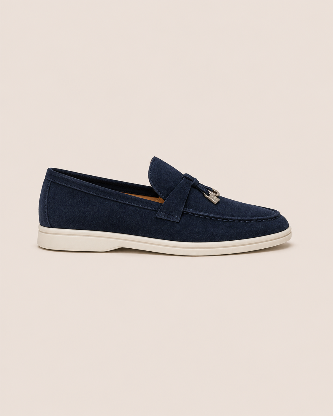 Lady Navy Blue Buckle Loafer – Positano Life