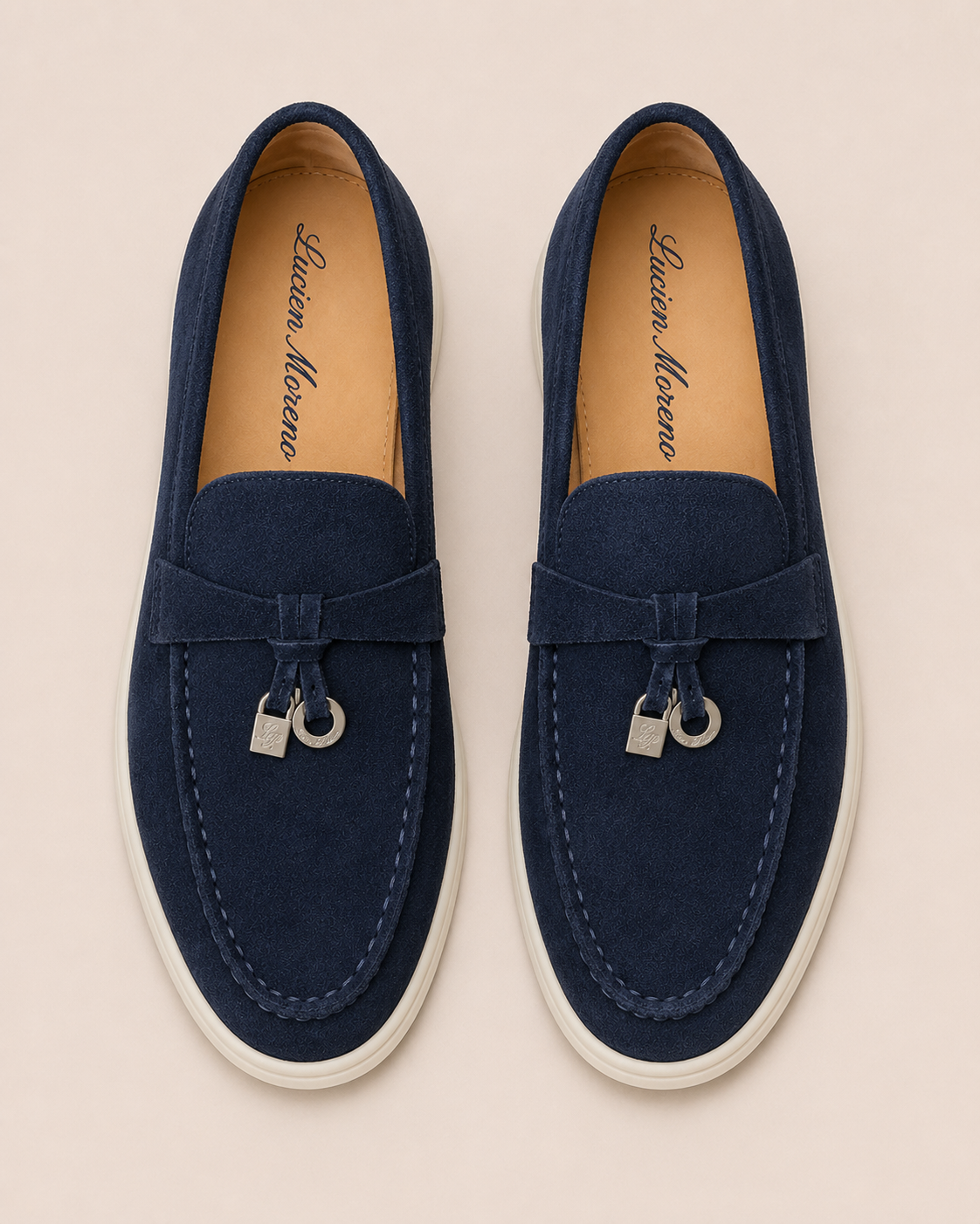 Lady Navy Blue Buckle Loafer – Positano Life