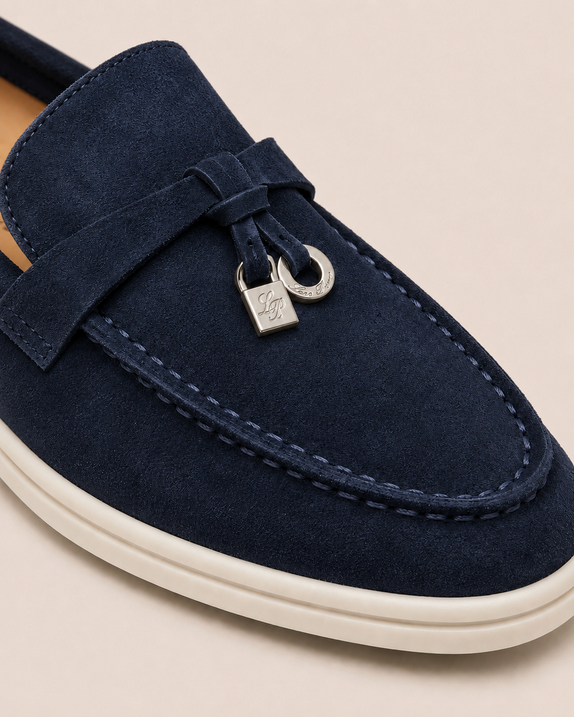Lady Navy Blue Buckle Loafer – Positano Life