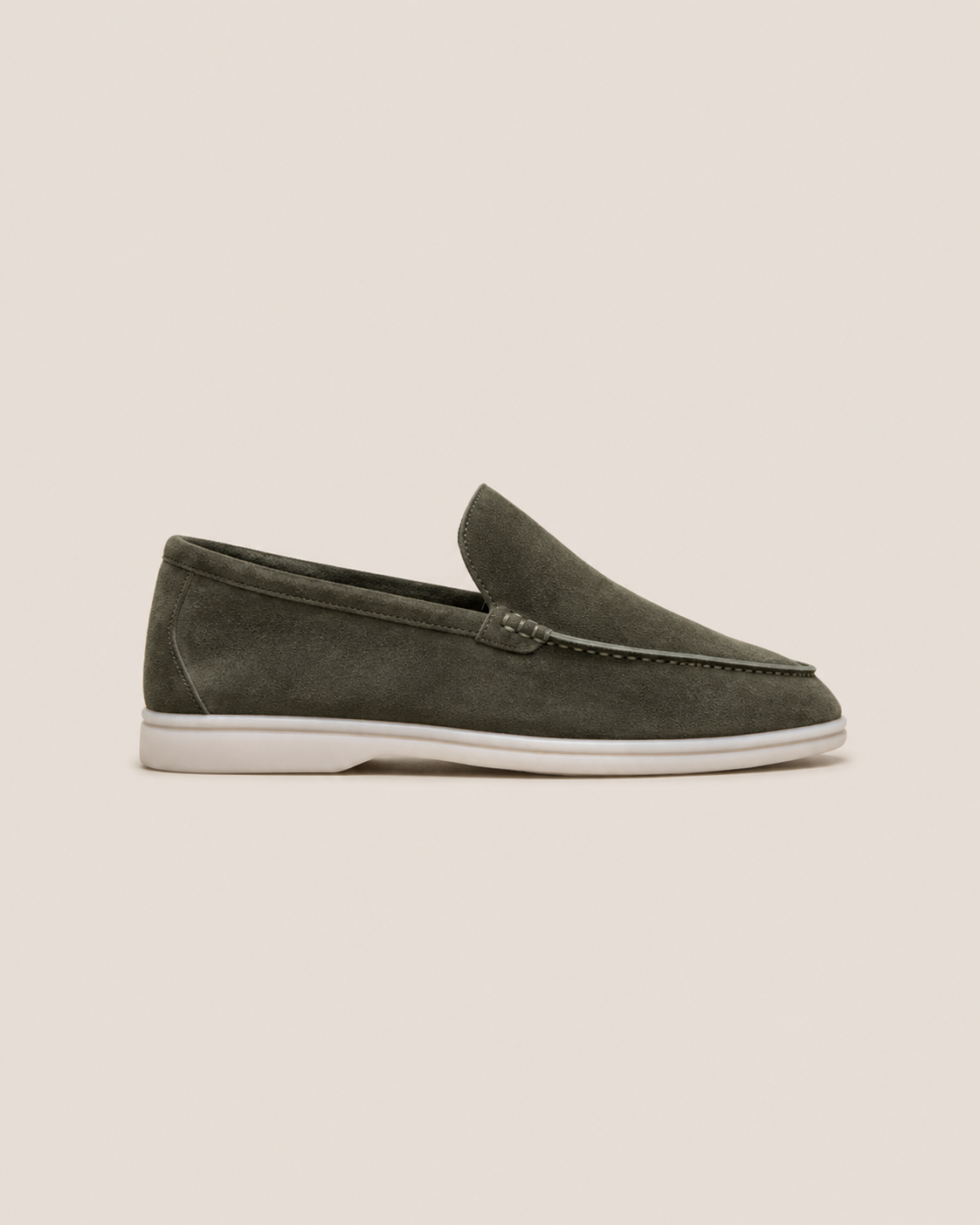 Army Green Cowhide Slip-On Loafers – Positano Life