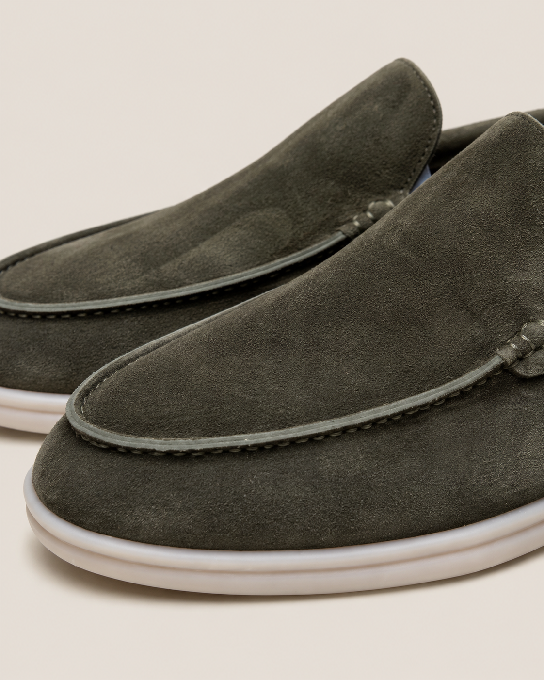 Army Green Cowhide Slip-On Loafers – Positano Life