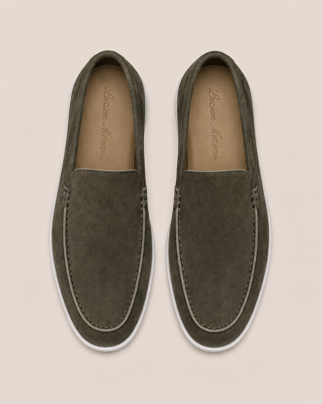 Army Green Cowhide Slip-On Loafers – Positano Life