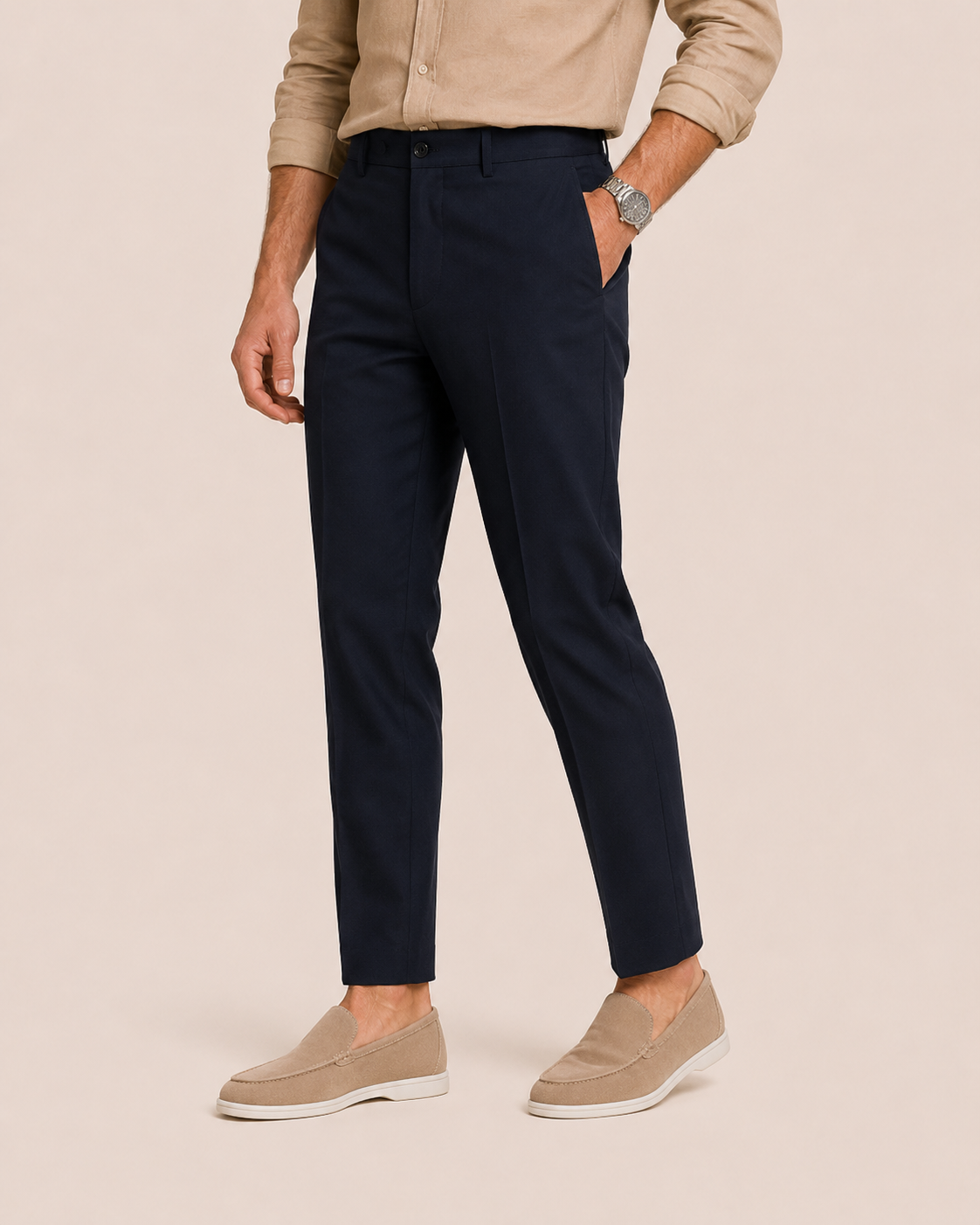 Beige Cowhide Slip-On Loafers – Positano Life
