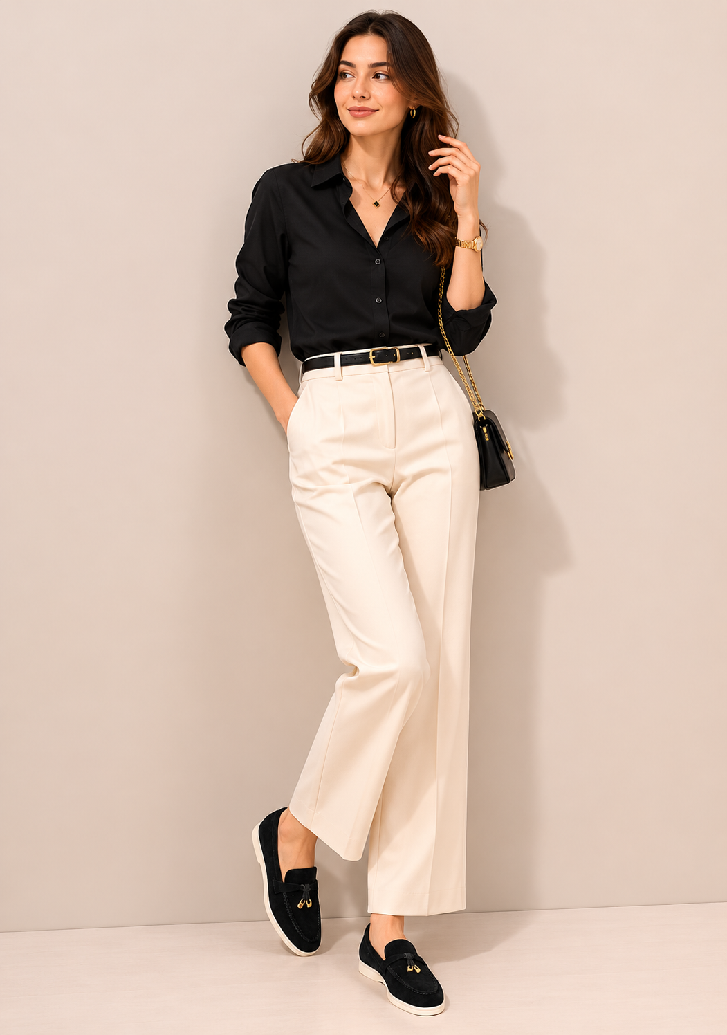 Lady Black Buckle Loafer – Positano Life
