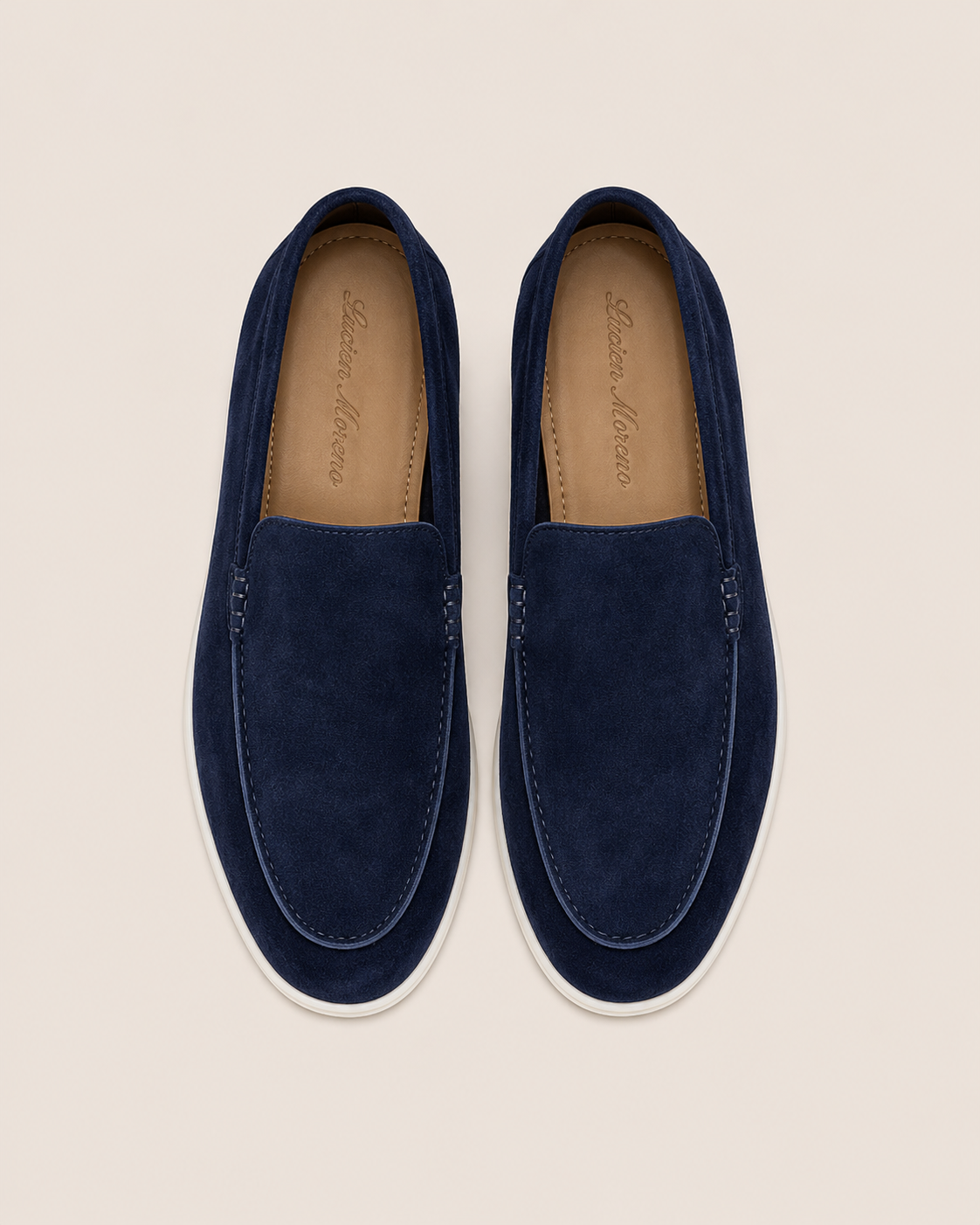 Navy Blue Cowhide Slip-On Loafers – Positano Life