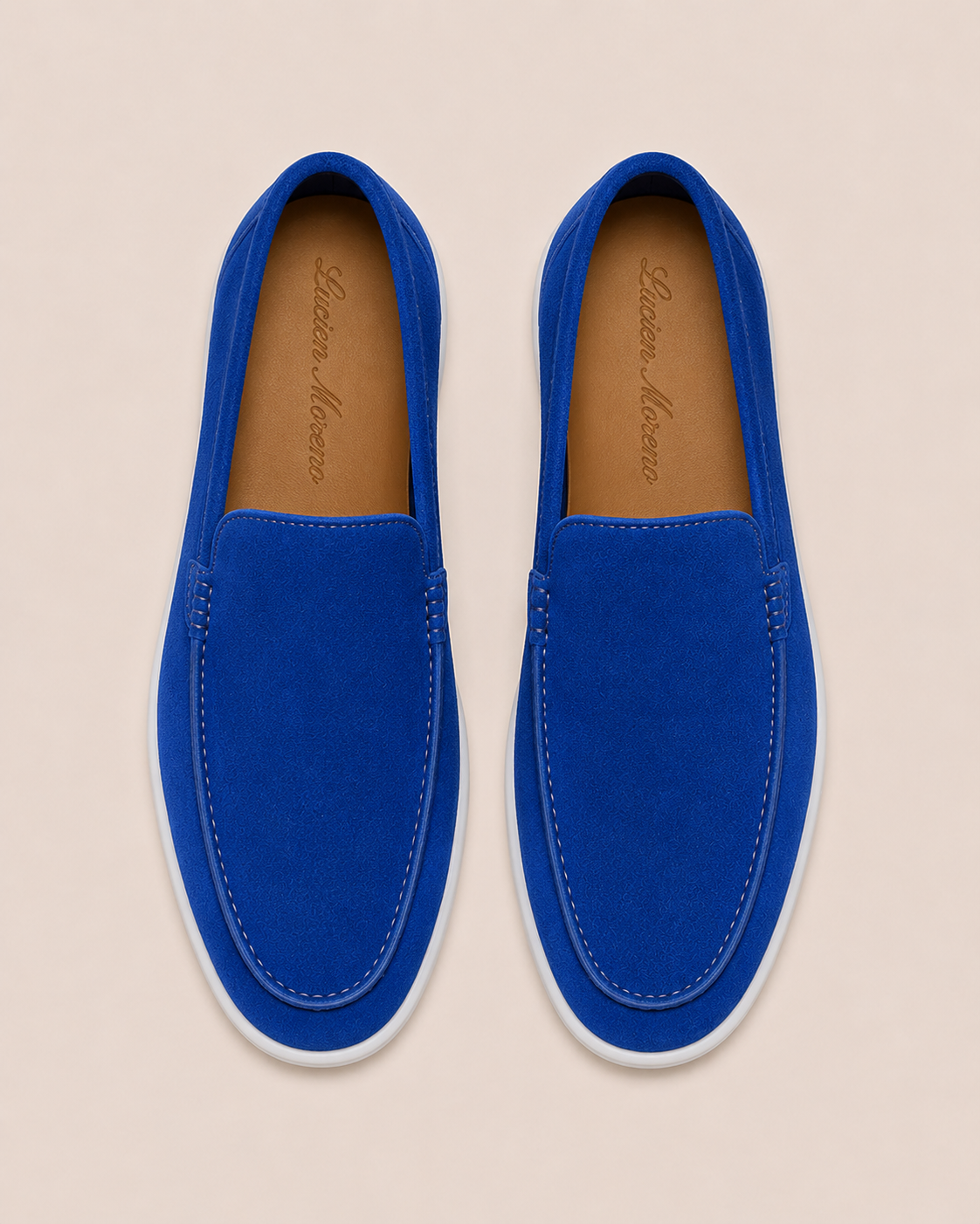 Lady Royal Blue Cowhide Slip-On Loafers – Positano Life