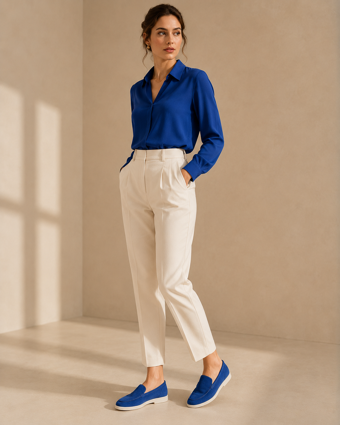 Lady Royal Blue Cowhide Slip-On Loafers – Positano Life