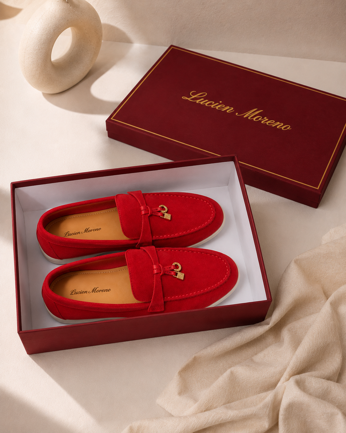 Lady Wine Red Buckle Loafer – Positano Life